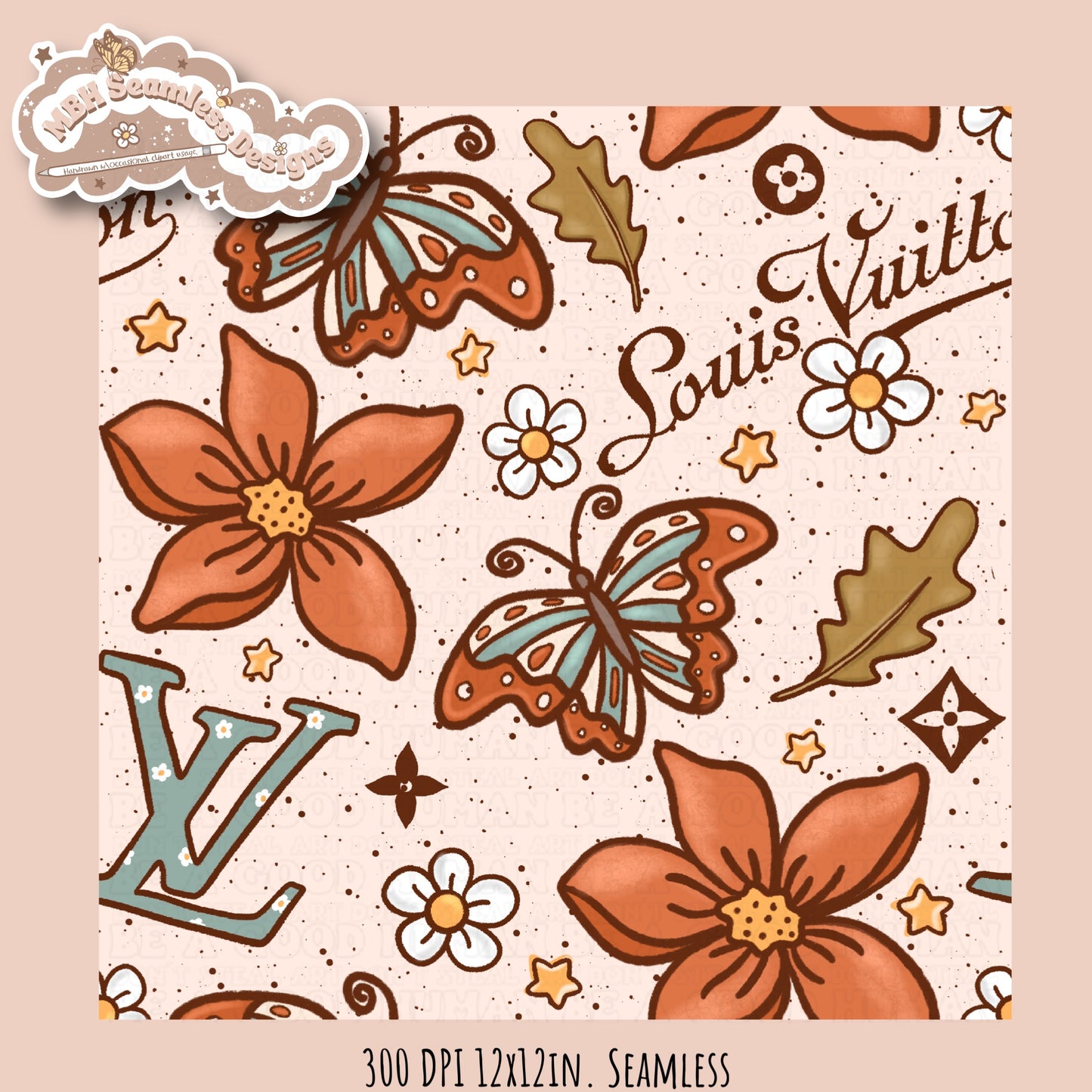 Boujee Autumn Seamless Pattern Multiple Colorways