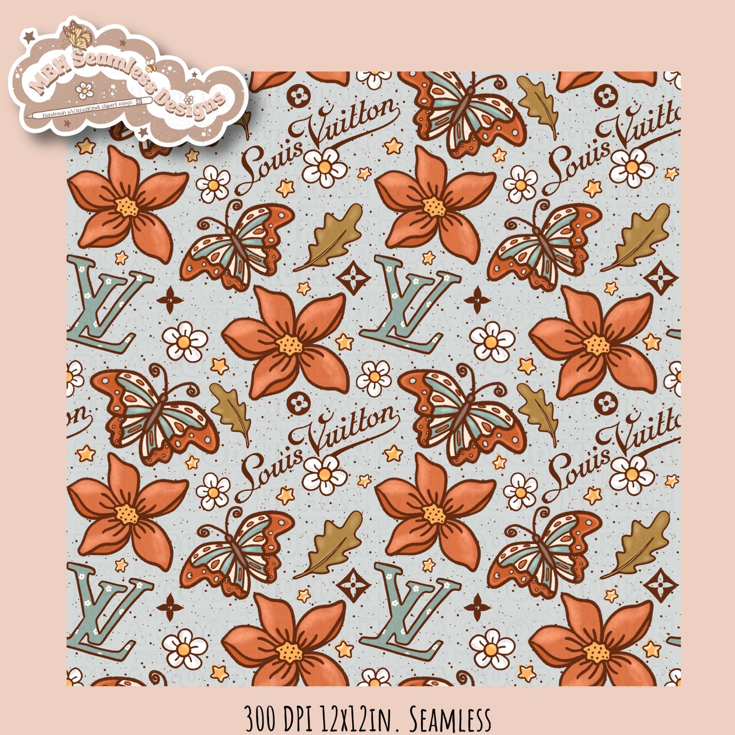 Boujee Autumn Seamless Pattern Multiple Colorways