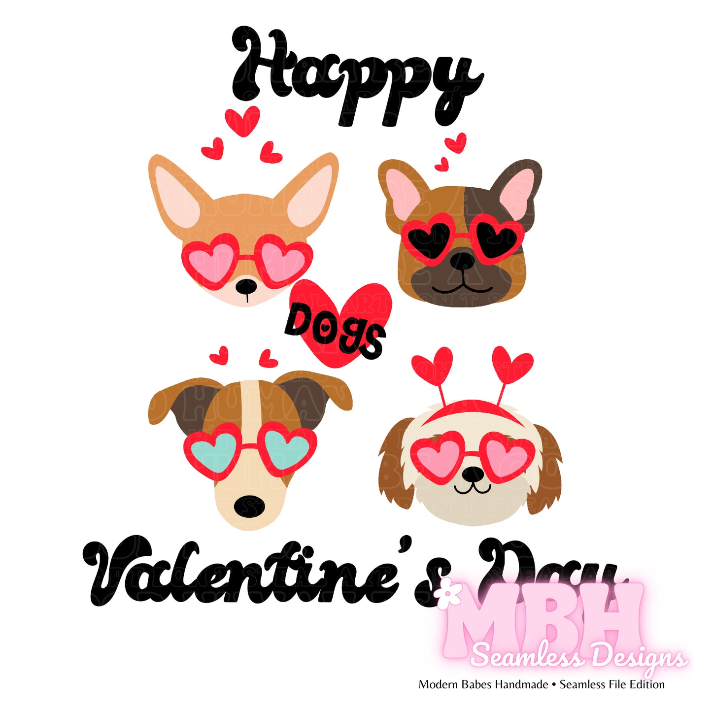 Dog Love Seamless Pattern & PNG