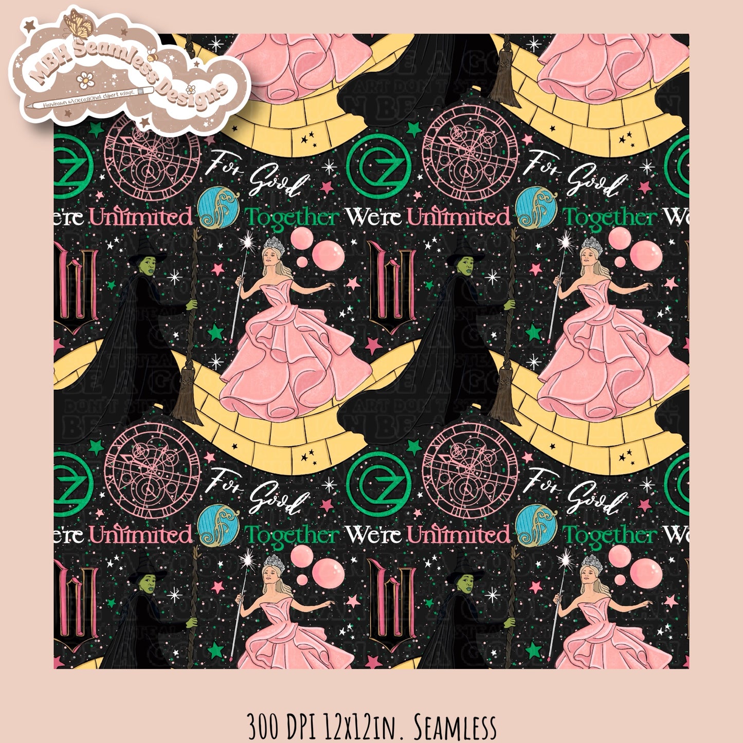 Wicked Seamless Pattern Multiple Colorway Options