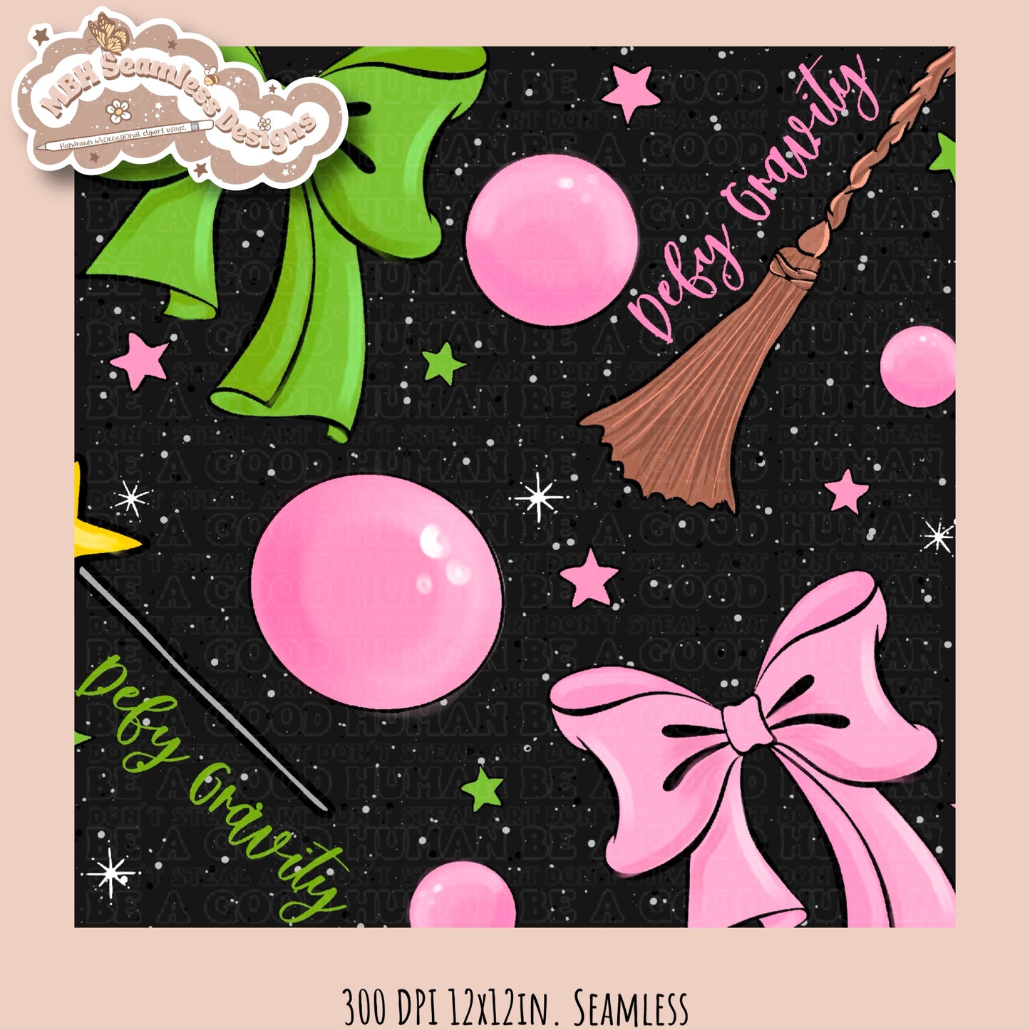 Wicked Bows Seamless Pattern Multiple Colorway Options
