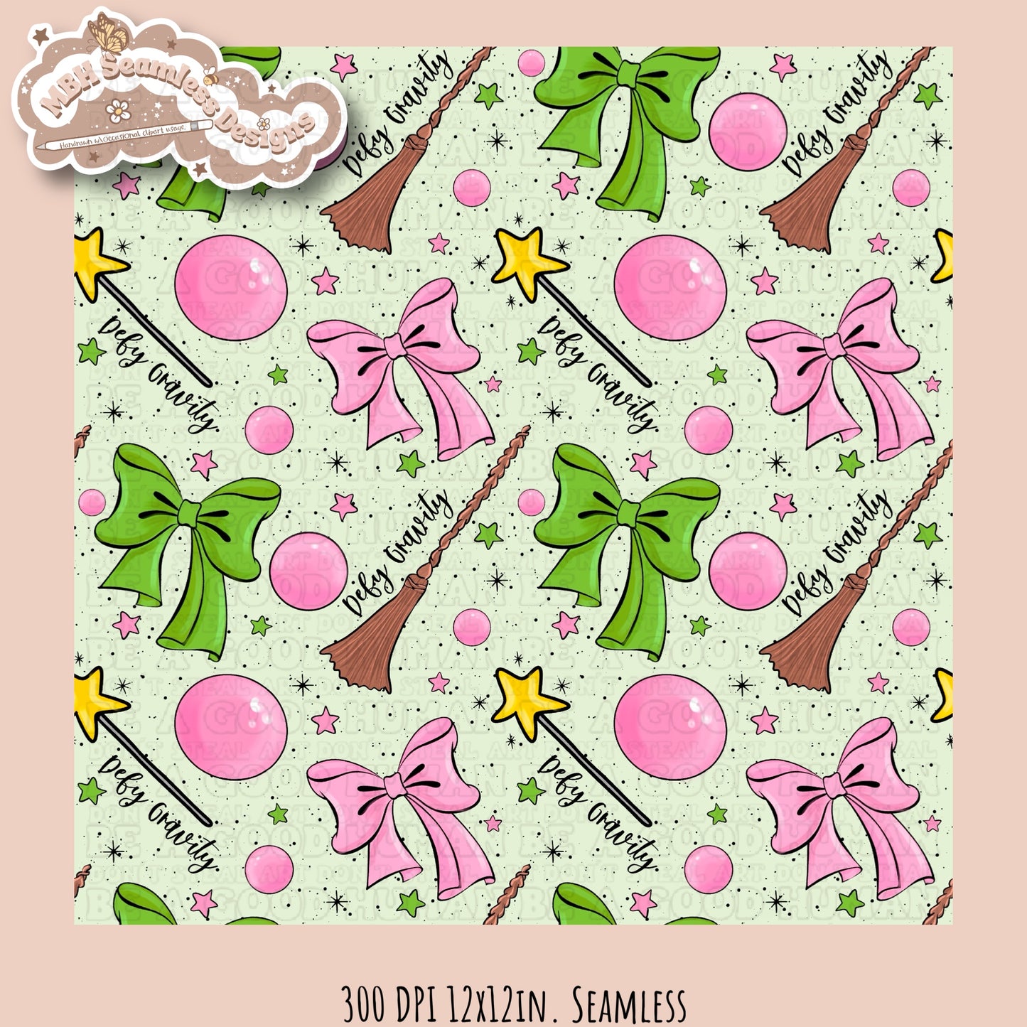 Wicked Bows Seamless Pattern Multiple Colorway Options