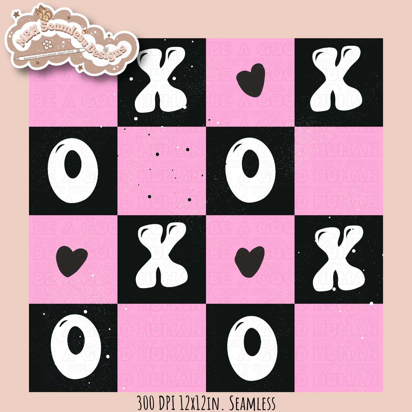 Checkered XOXO Seamless Pattern MULTIPLE COLORWAY OPTIONS