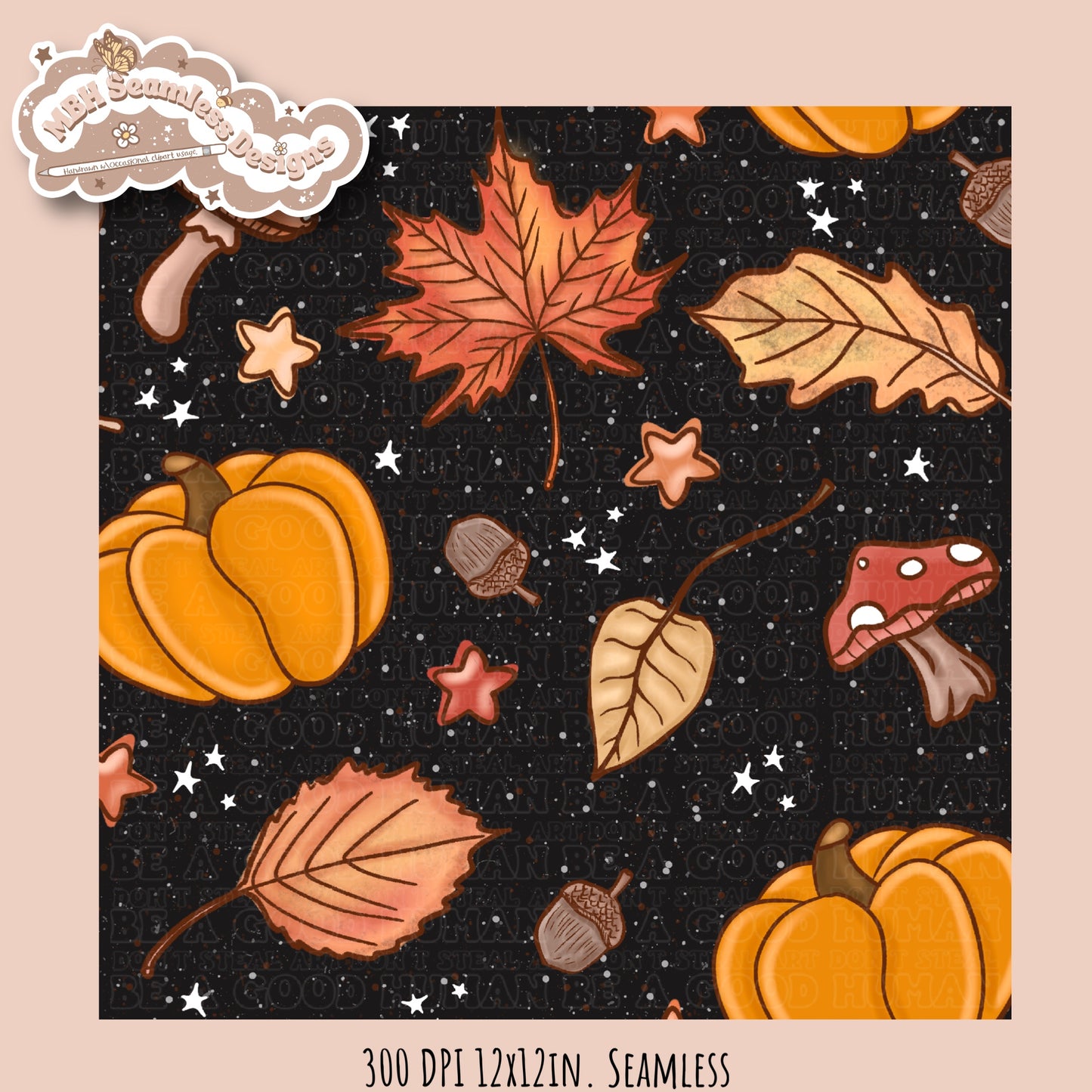 Autumn Vibes Seamless Pattern•Multiple Colorways