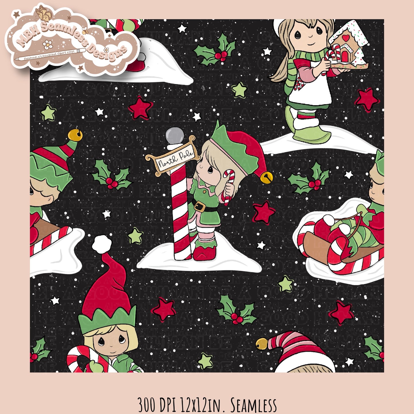 Precious Moments x Christmas Seamless Pattern Multiple Colorways