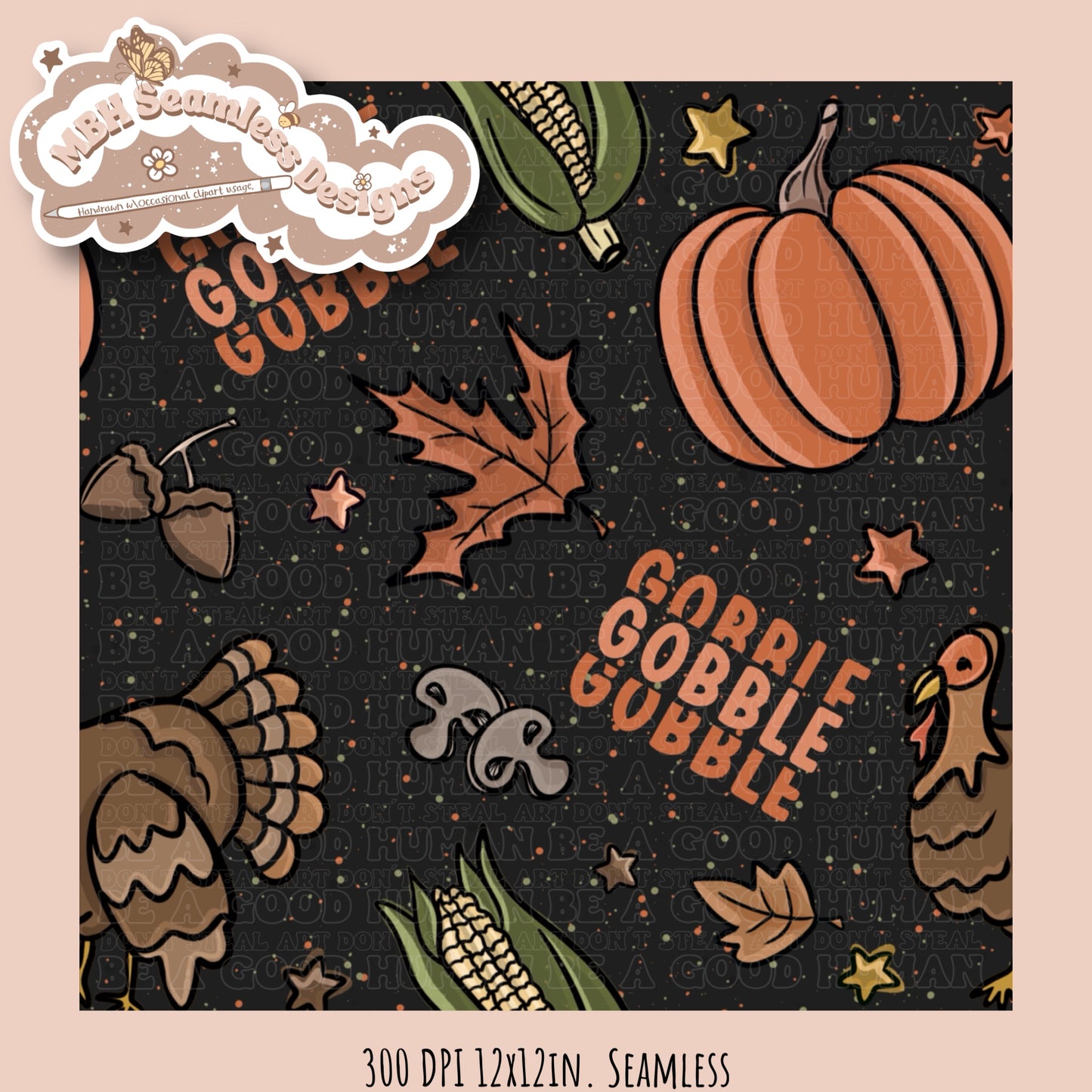 Gobble Gobble Seamless Multiple Colorways