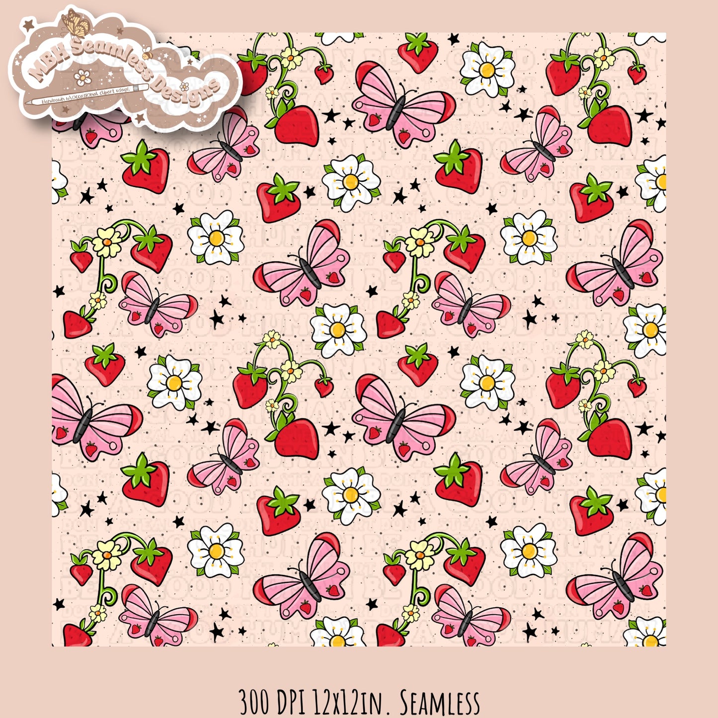 Strawberry Butteflies Multiple Colorway Options