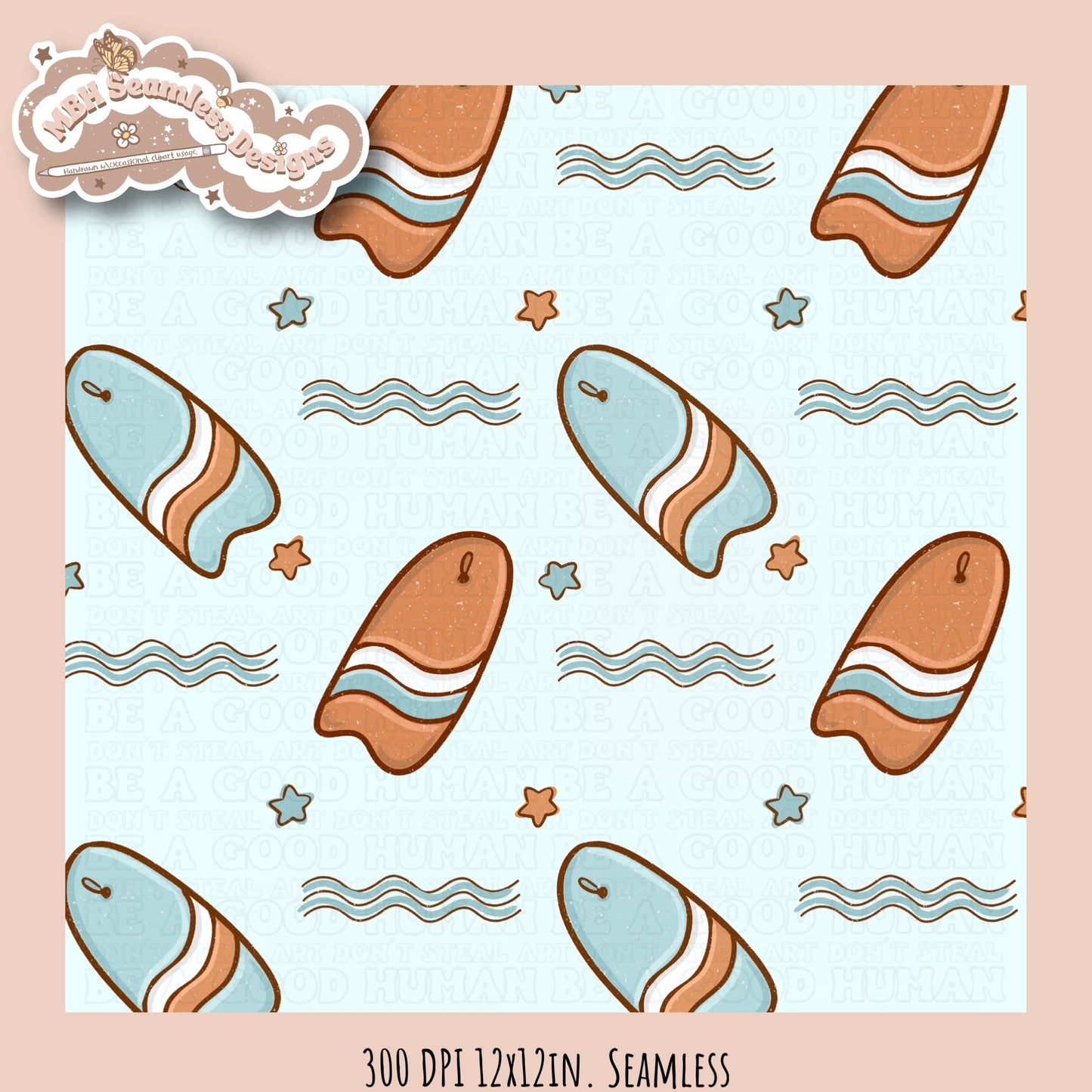 Boogie Boards Seamless Pattern • Multiple Colorway Options