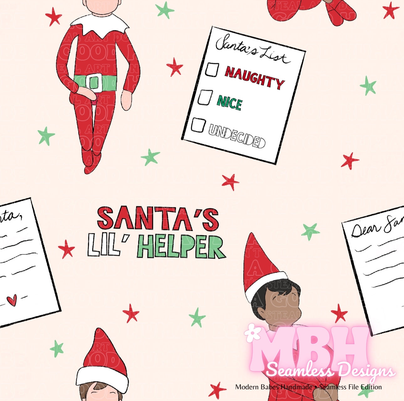 Santa’s Little Helper Seamless Pattern