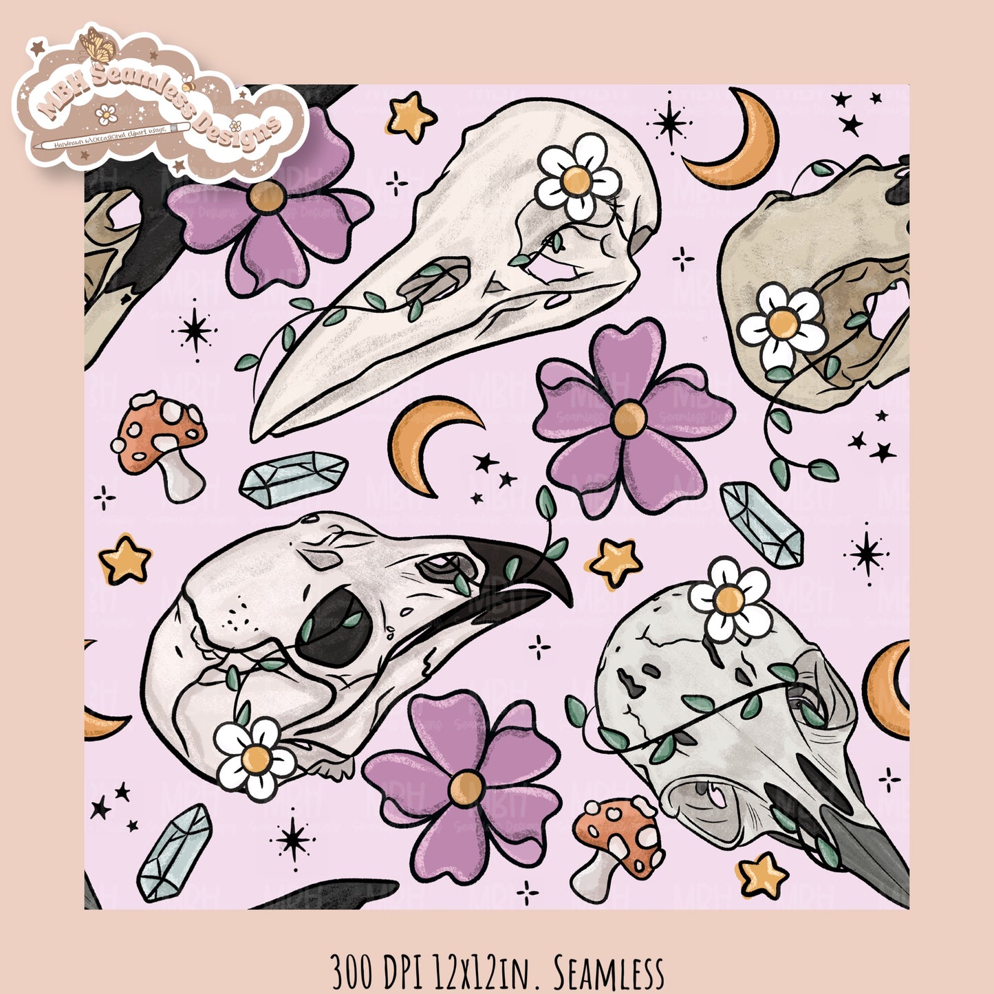 Hextober 25 • Oddities Seamless Pattern // PNG // Multiple Colorway Options