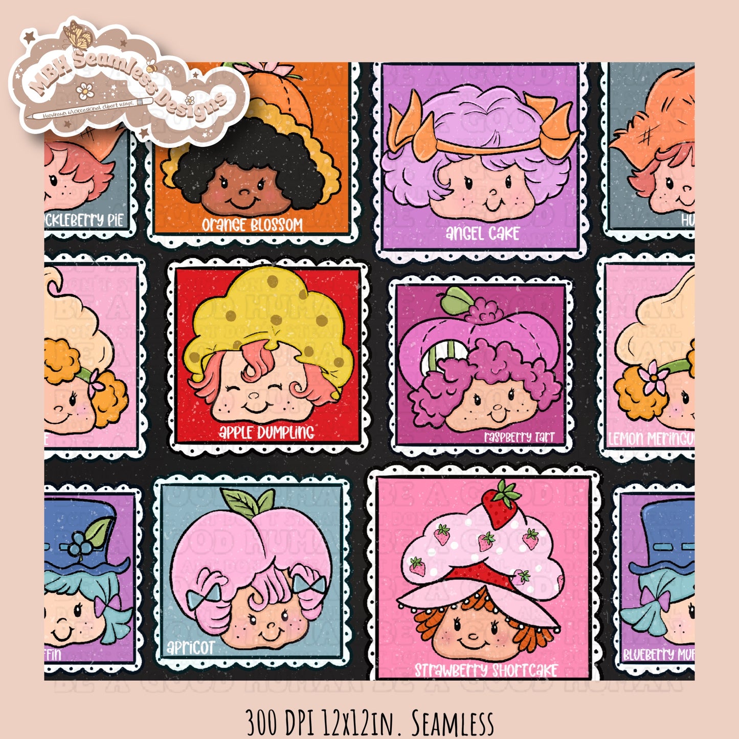 Strawberry Shortcake & Friends Patchwork Seamless Pattern • Multiple Colorways