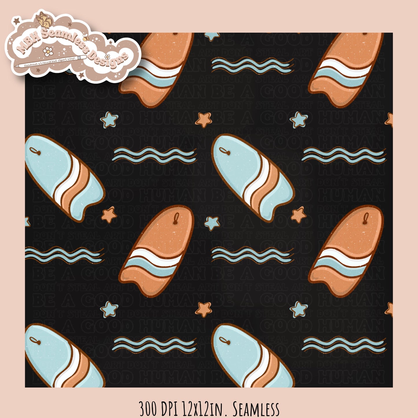 Boogie Boards Seamless Pattern • Multiple Colorway Options