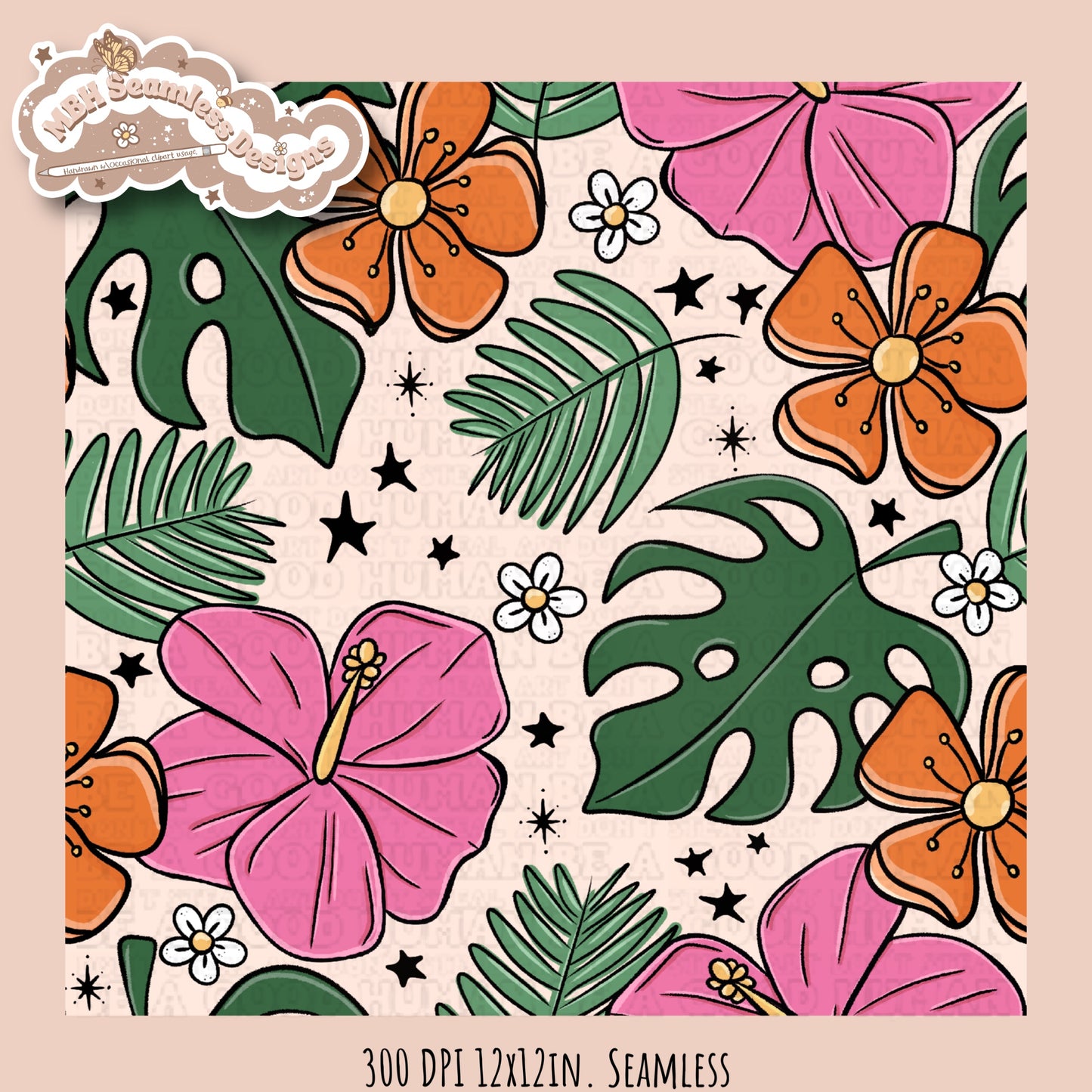 Tropical Floral Seamless Pattern • Multiple Colorway Options