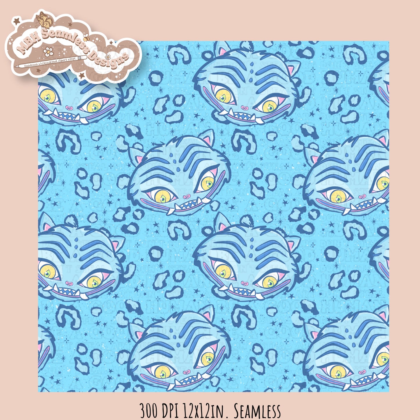 Derpy Cheetah Print Seamless Pattern // Assorted Colorways