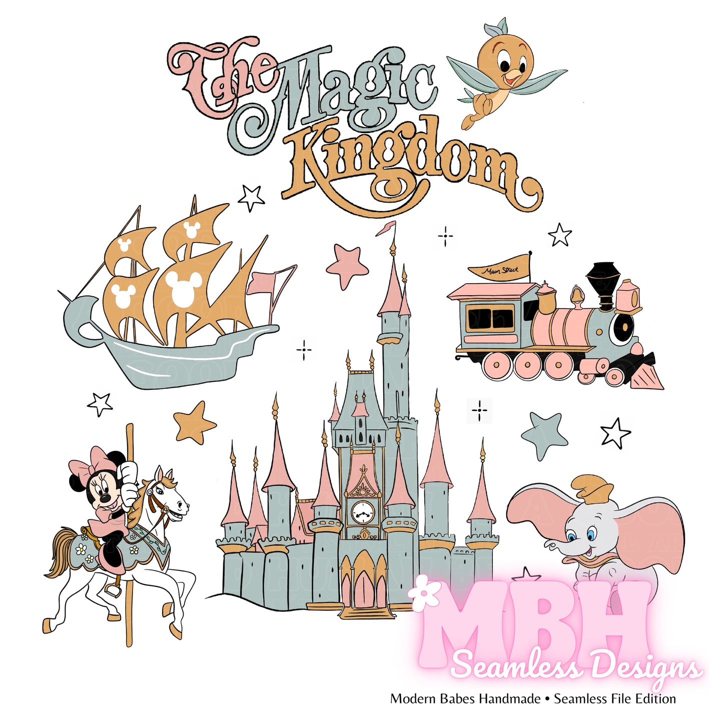 Boho Magic Place Seamless Pattern & PNG MULTIPLE COLORWAYS