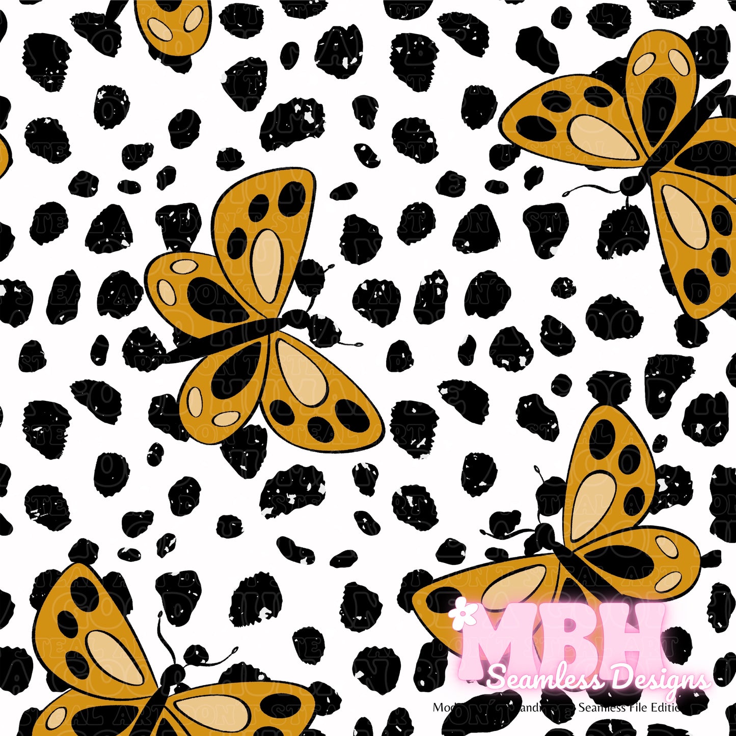Butterfly Cheetah Seamless Pattern