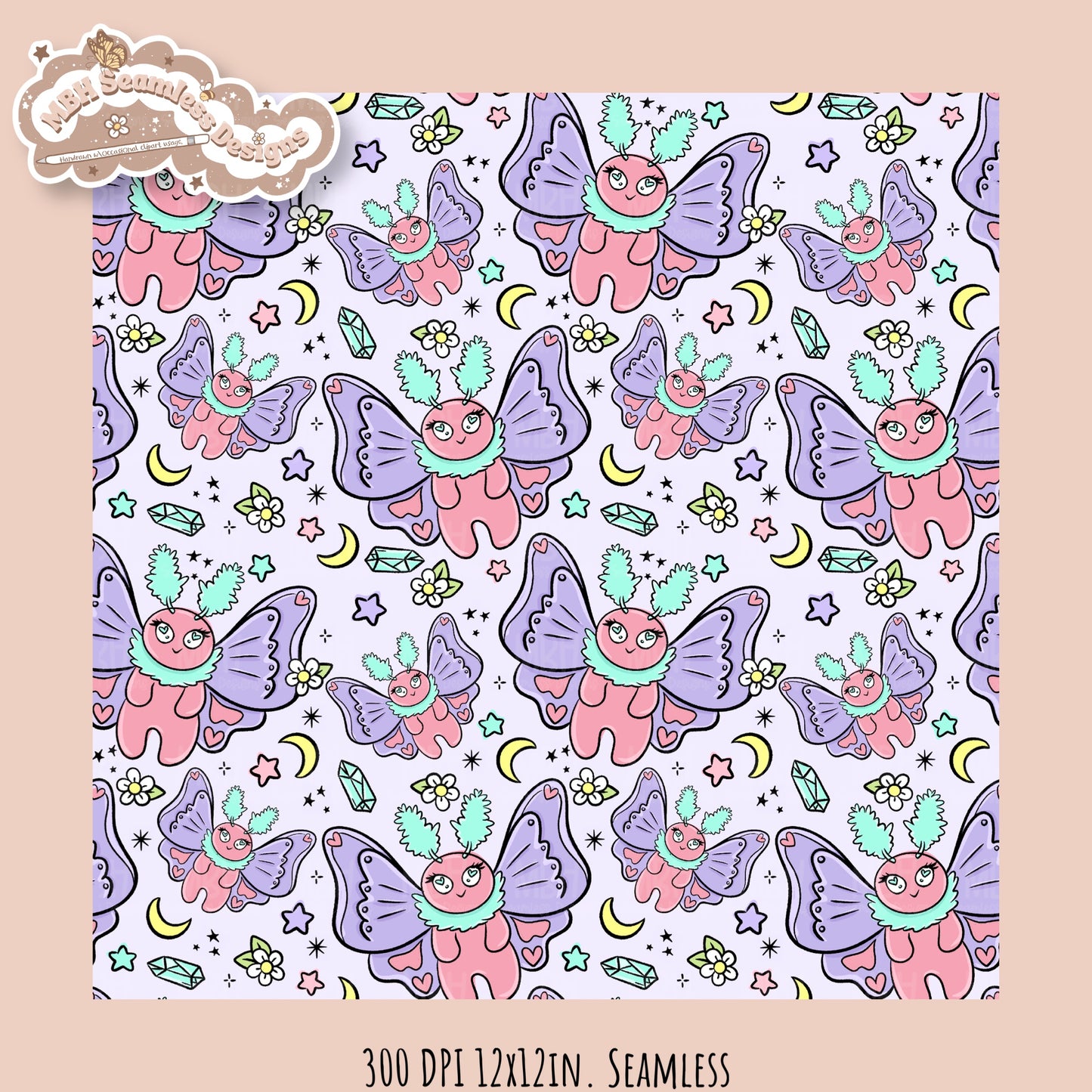 Cryptid • Hextober 25 // Seamless Pattern // PNG // Assorted Colorways