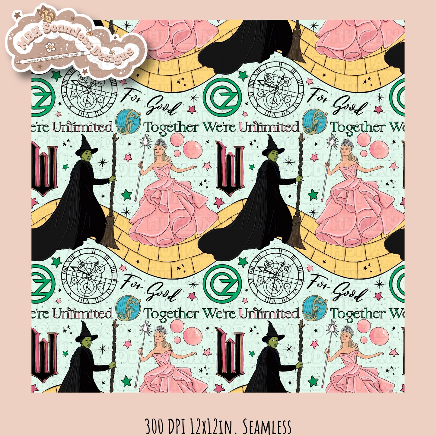 Wicked Seamless Pattern Multiple Colorway Options