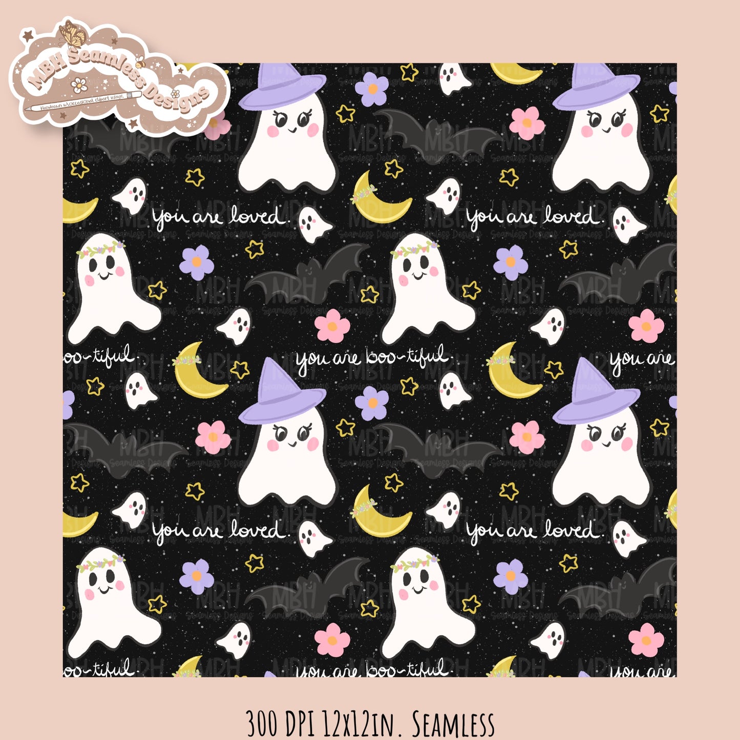 Affirmation•Hextober 25 // Seamless Pattern // PNG //Assorted Colorways