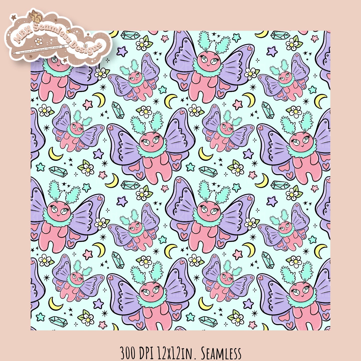 Cryptid • Hextober 25 // Seamless Pattern // PNG // Assorted Colorways
