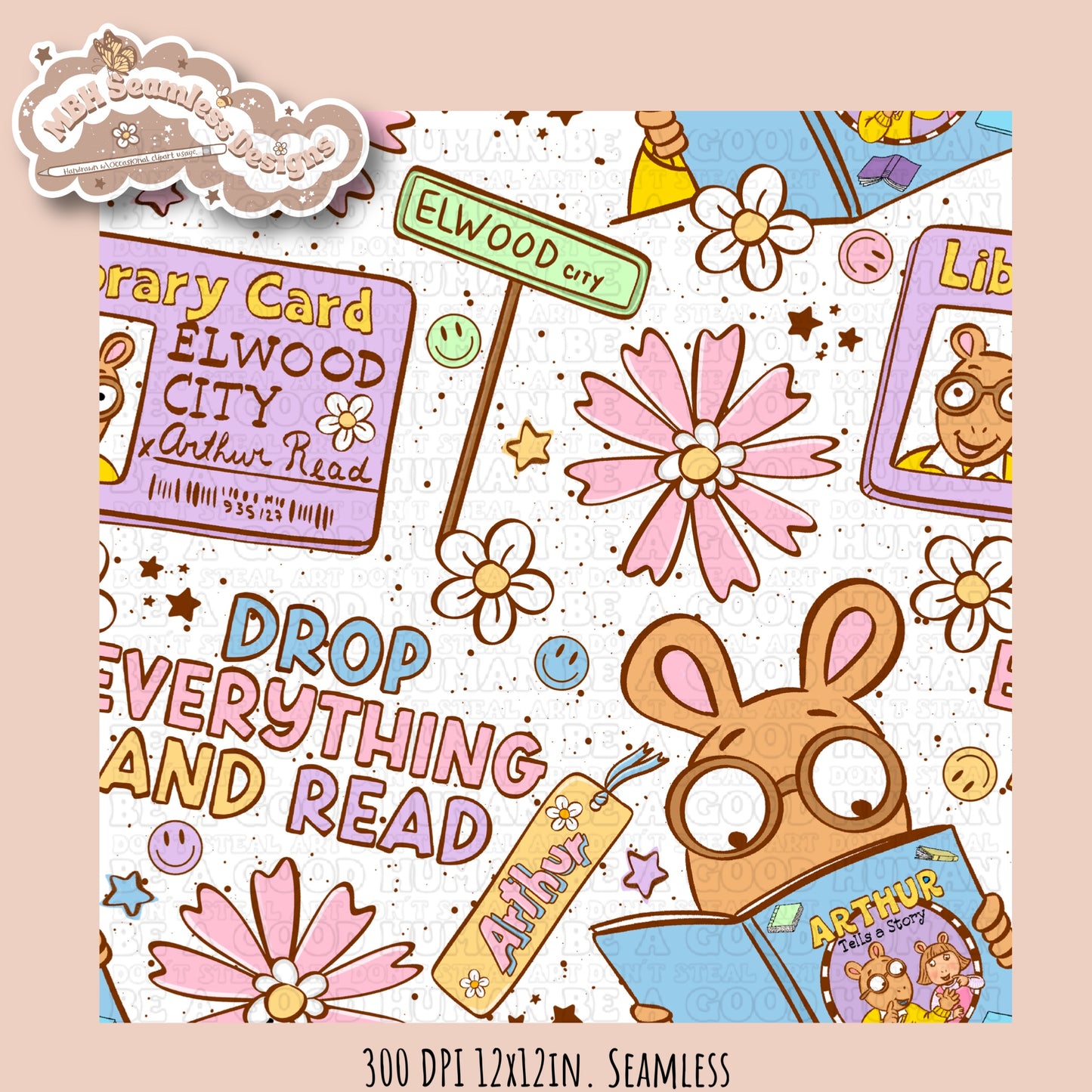 Arthur Seamless Pattern // PNG //Multiple Colorways