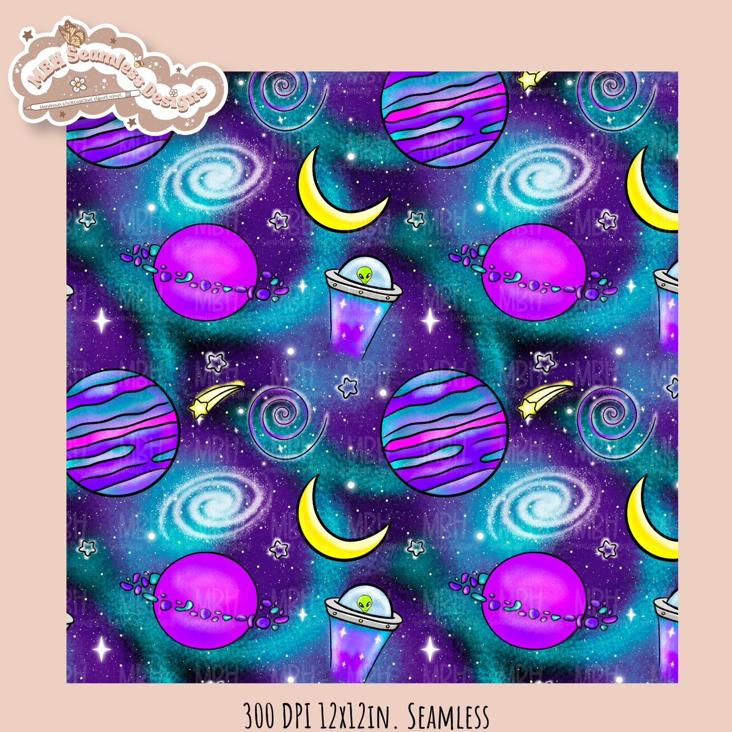Galaxy • Hextober 25 Seamless Pattern // Assorted Colorways