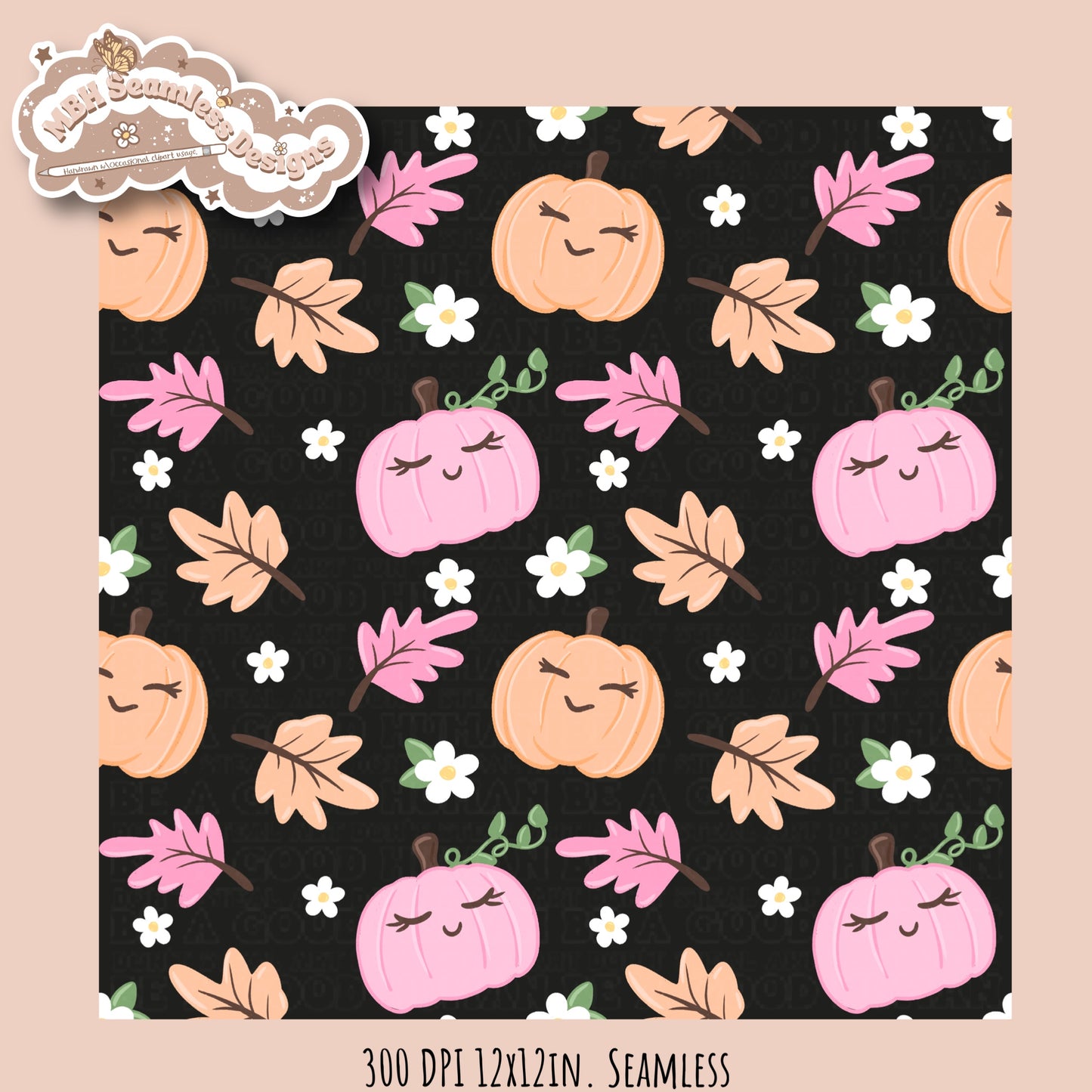 Girly Pumpkins Seamless Pattern // Multiple Colorways