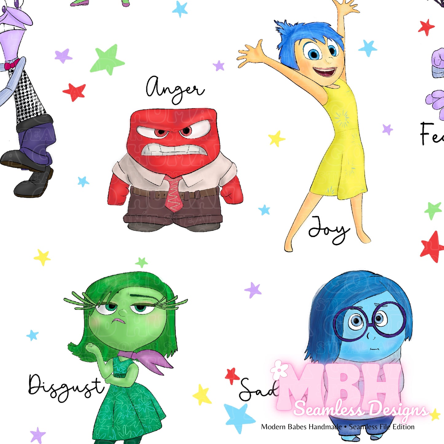 Starry Inside Out Assorted Colorways Seamless Pattern