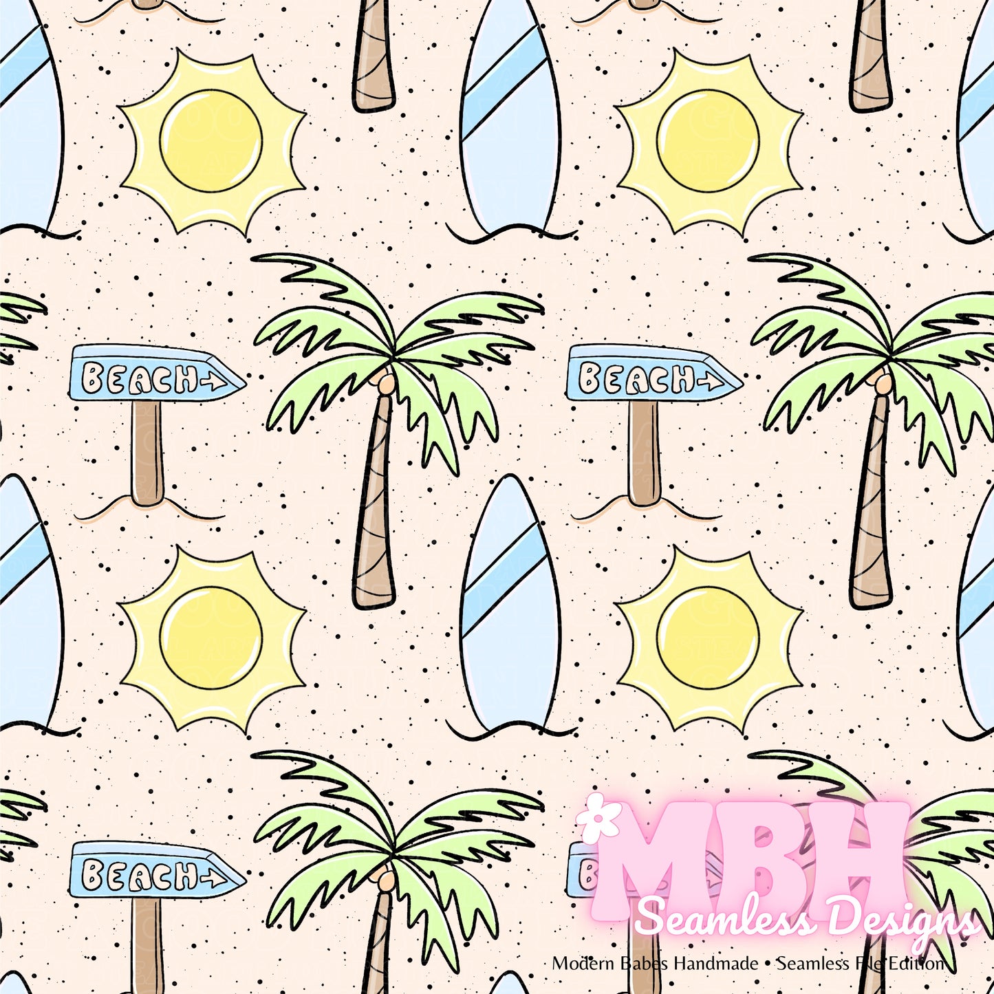 Blue Beach Spex Seamless Pattern MULTIPLE COLORWAYSBratz