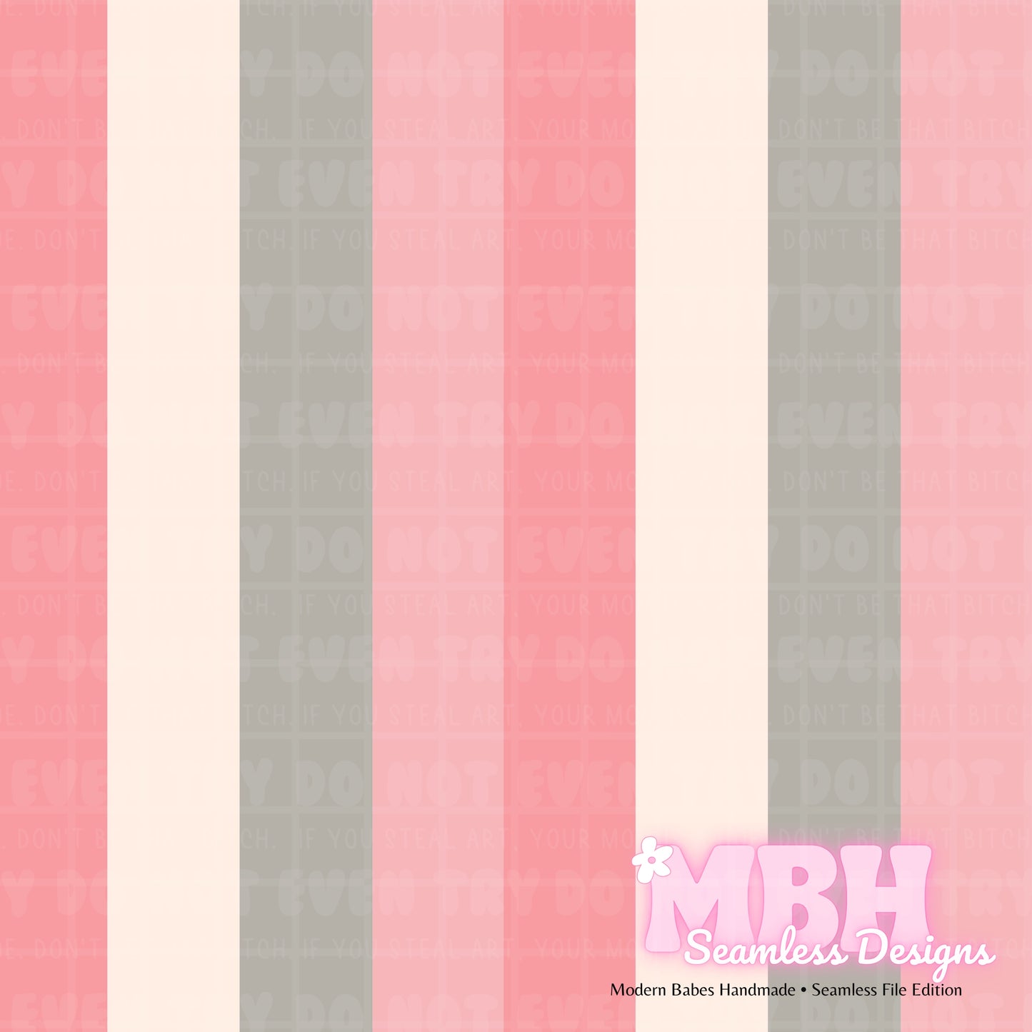 Boho Valentine Floral & Stripes Seamless Pattern