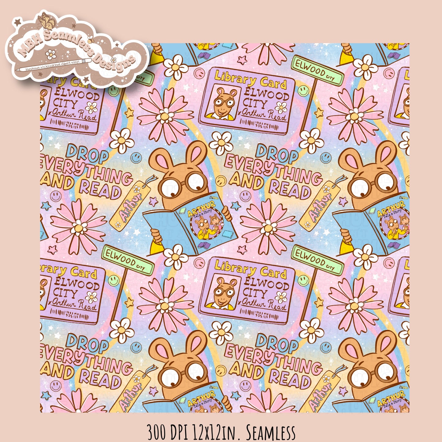 Arthur Seamless Pattern // PNG //Multiple Colorways
