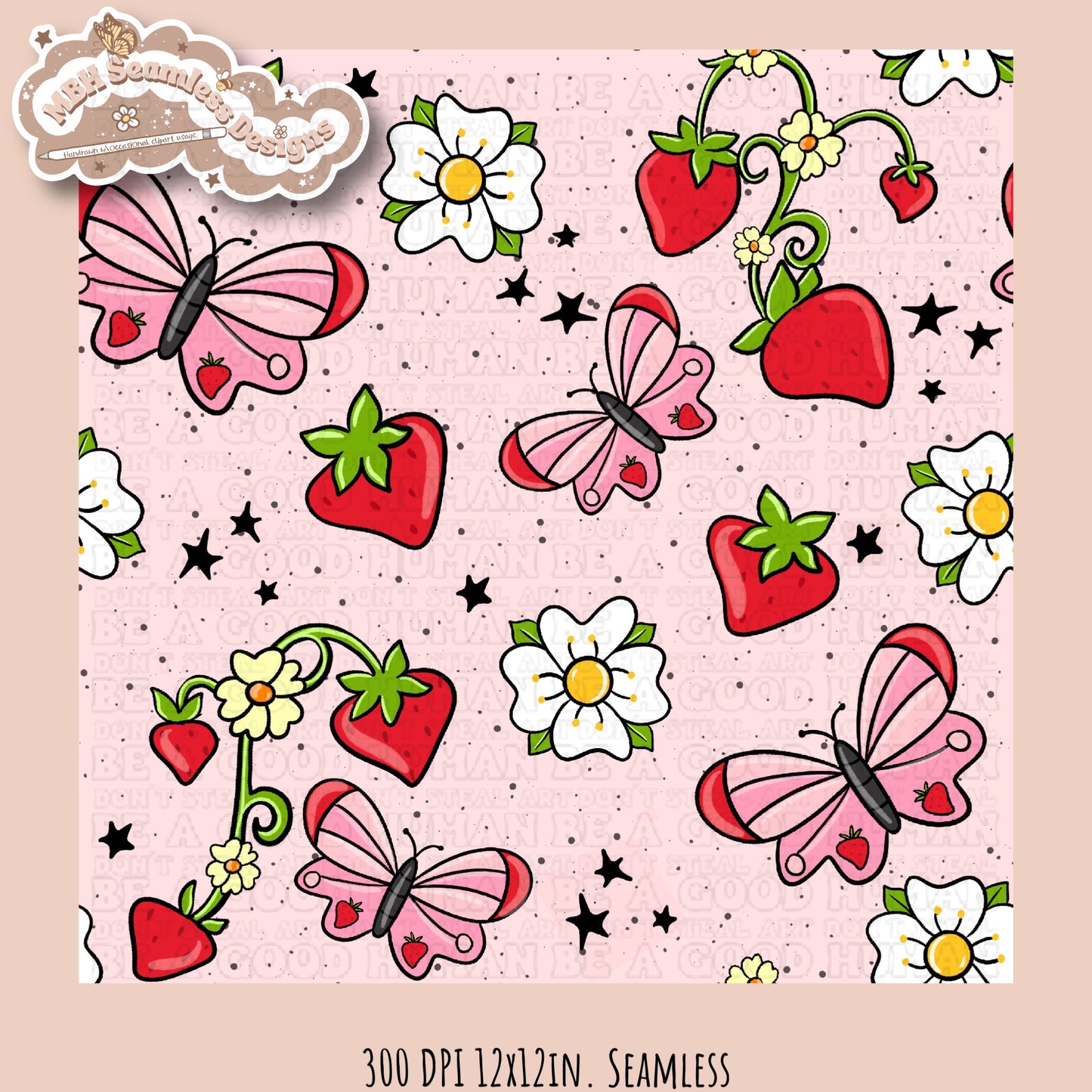 Strawberry Butteflies Multiple Colorway Options