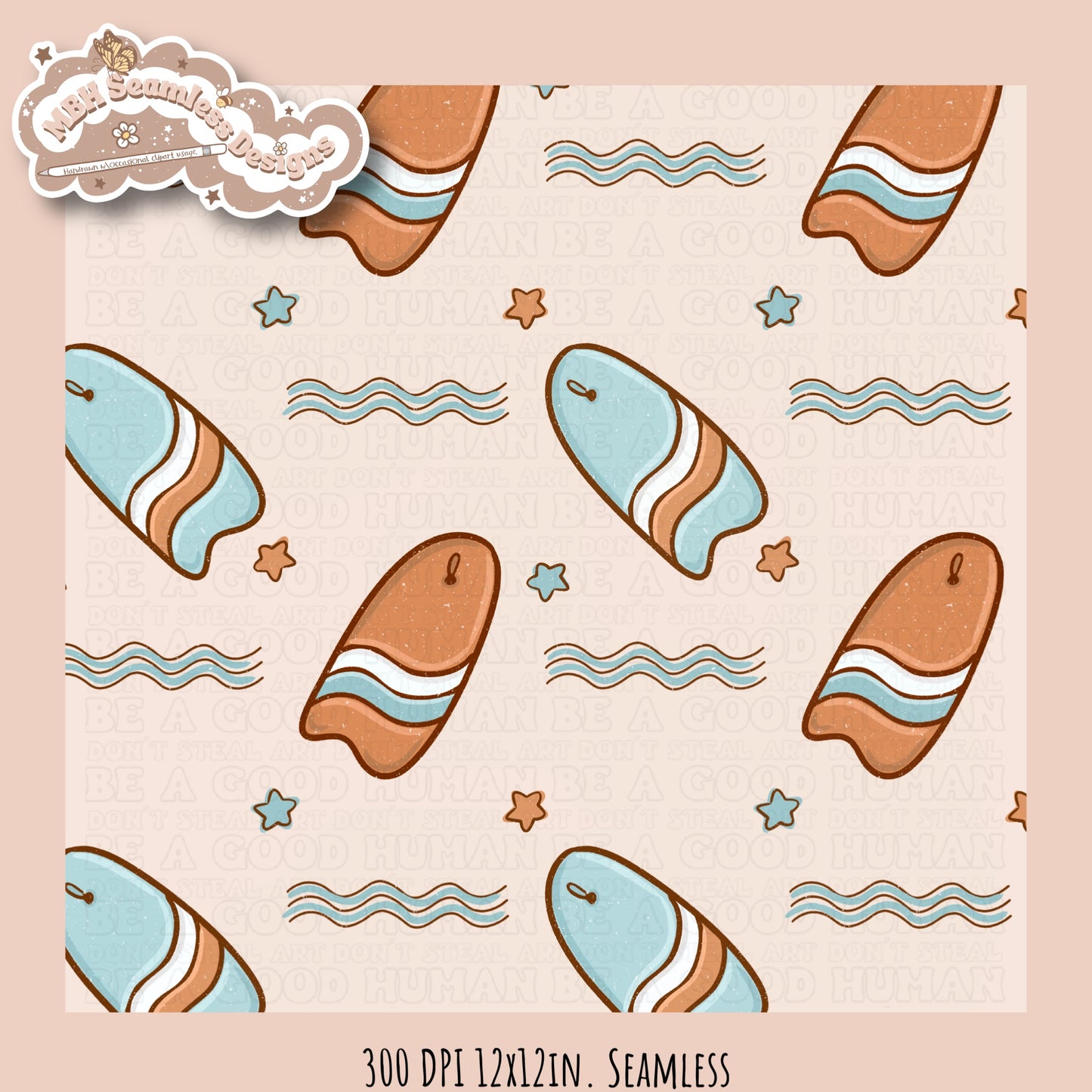 Boogie Boards Seamless Pattern • Multiple Colorway Options