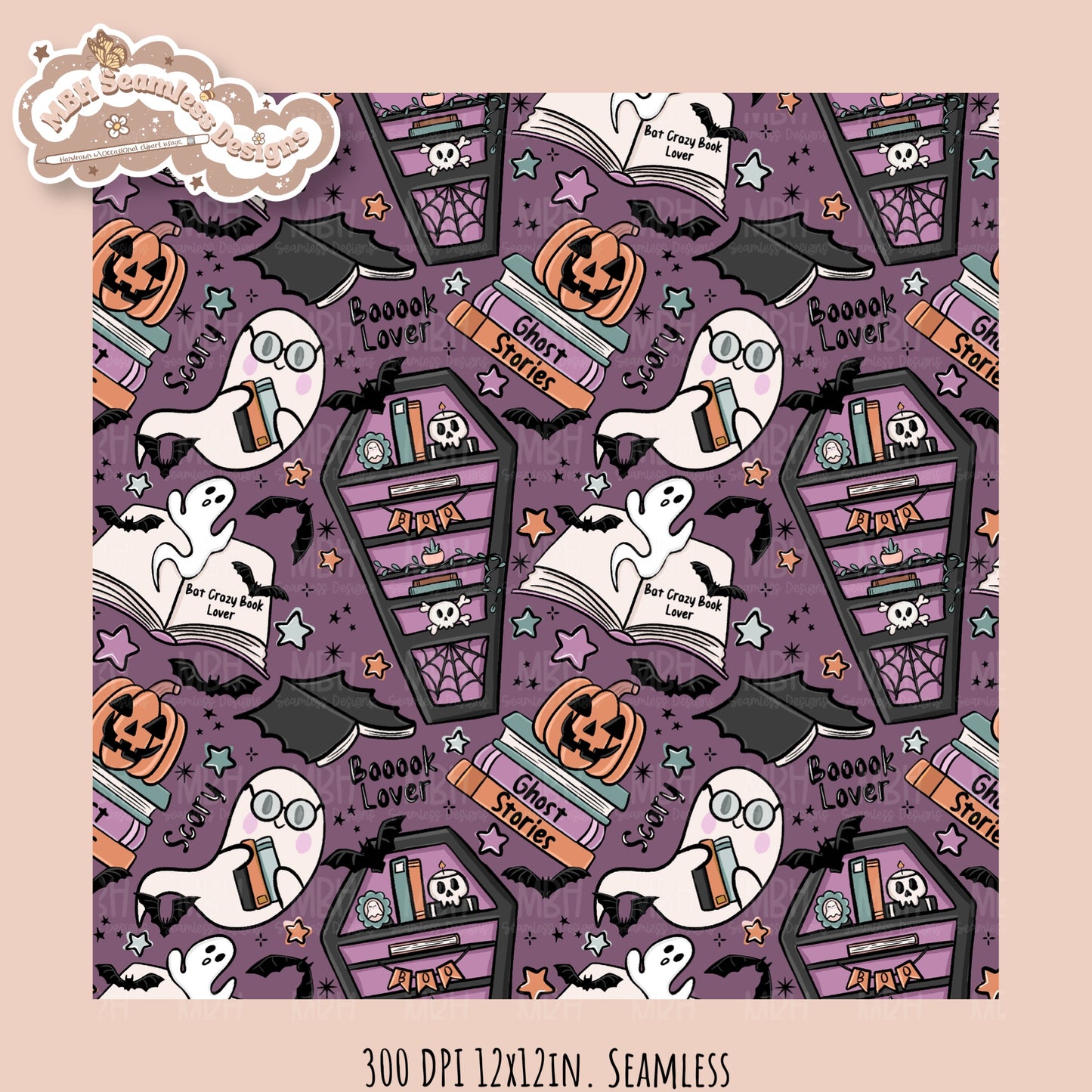 Books • Hextober 25 // Seamless Pattern // Assorted Colorway Options
