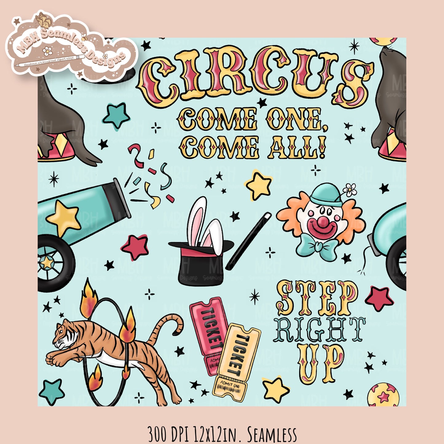 Cirque•Hextober 25 Seamless Pattern // PNG // Assorted Colorways