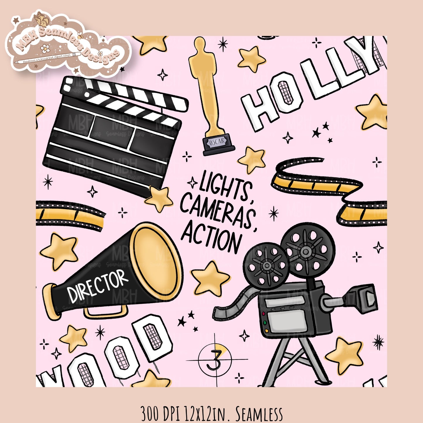 Movies • Hextober 25 Seamless Pattern // Assorted Colorways