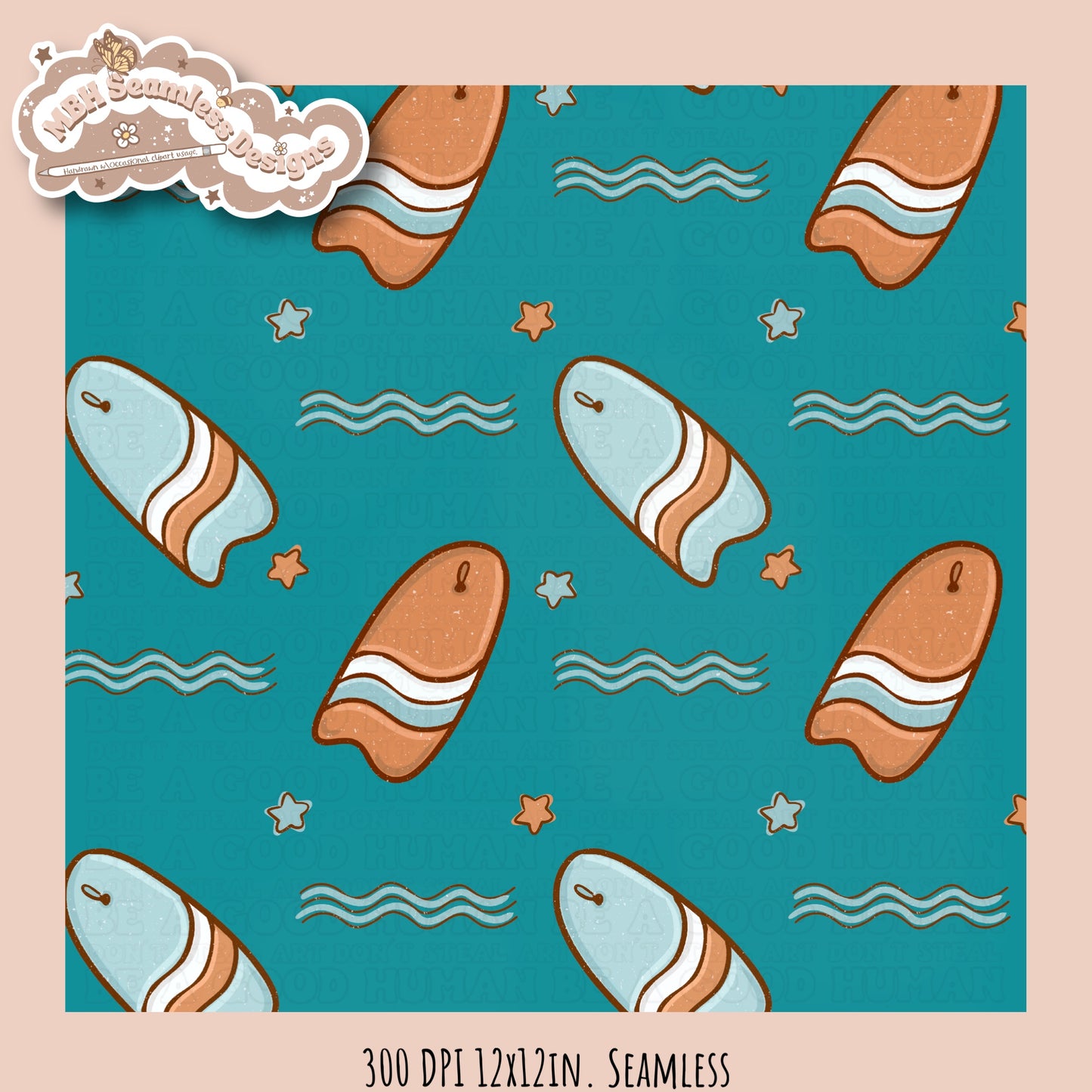 Boogie Boards Seamless Pattern • Multiple Colorway Options