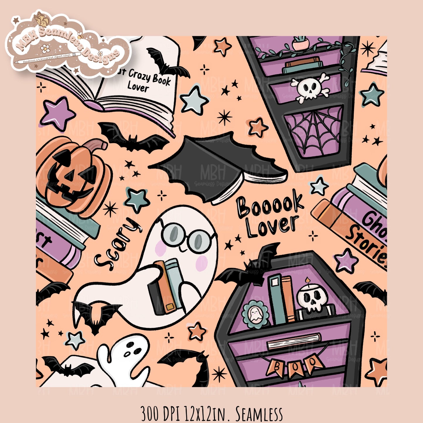Books • Hextober 25 // Seamless Pattern // Assorted Colorway Options