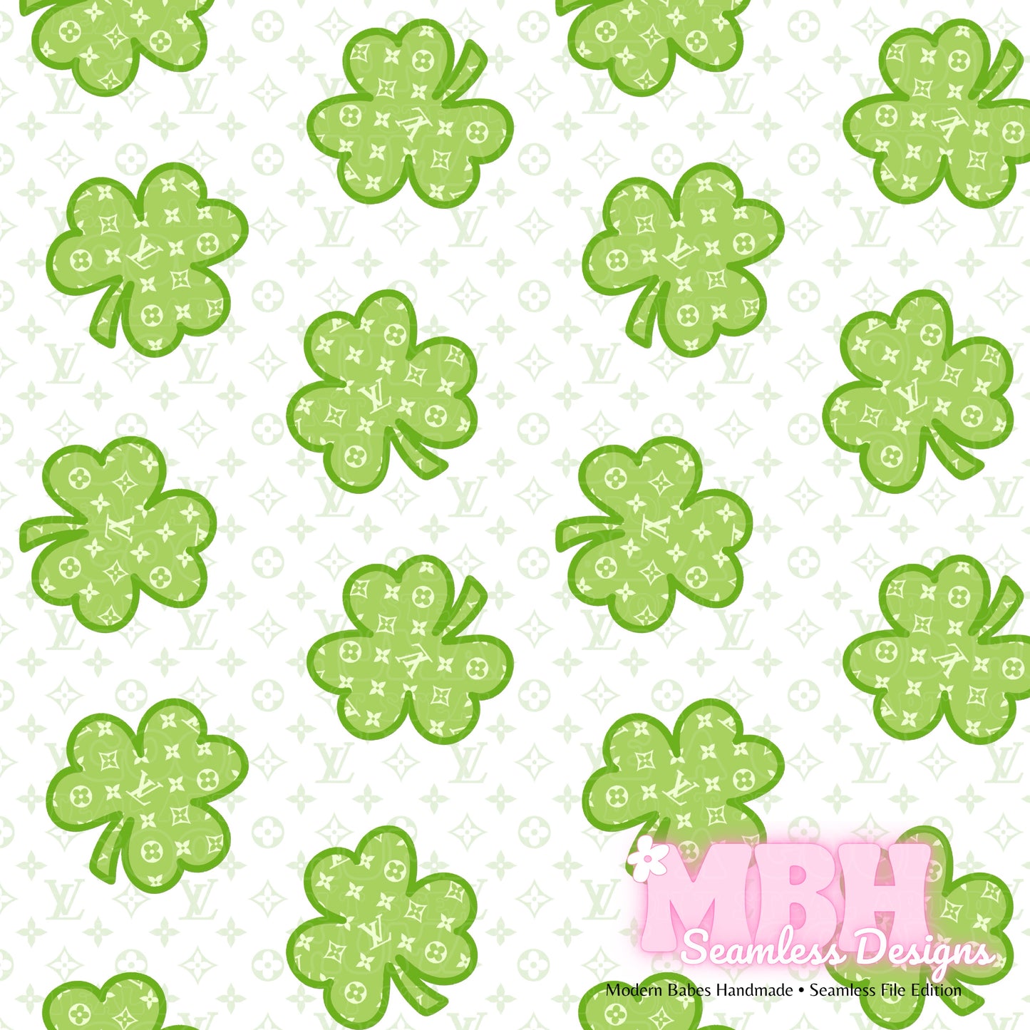 Boujee Shamrocks Assorted Colorways Seamless Pattern