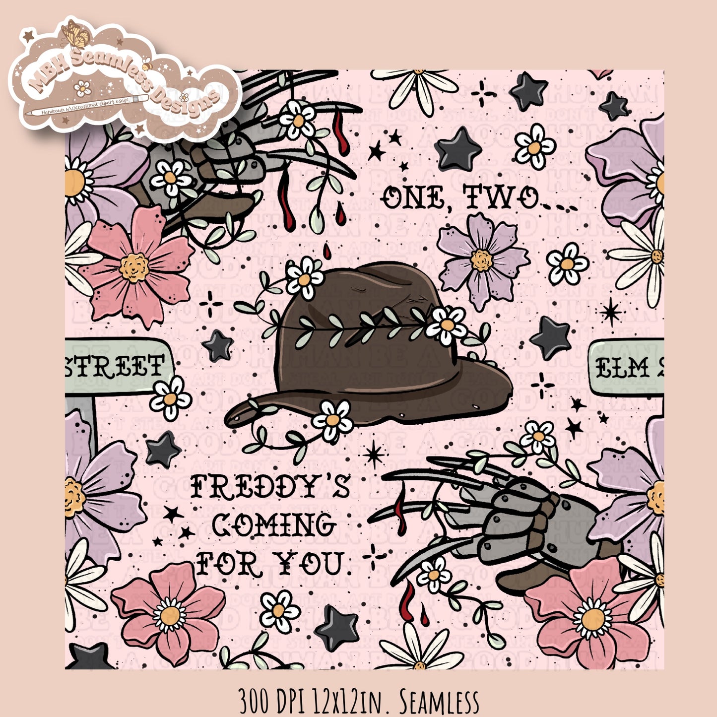 Freddy X Tattoo Floral Seamless Pattern Multiple Colorways