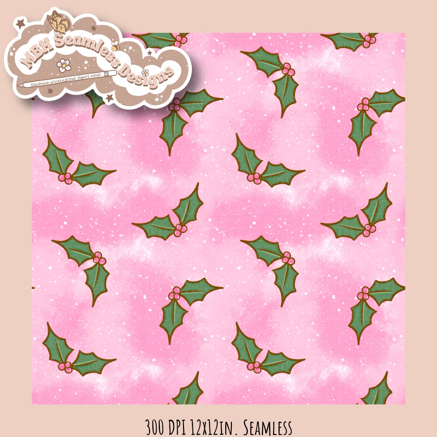 Pink Gingerbread Seamless MULTIPLE COLORWAYS
