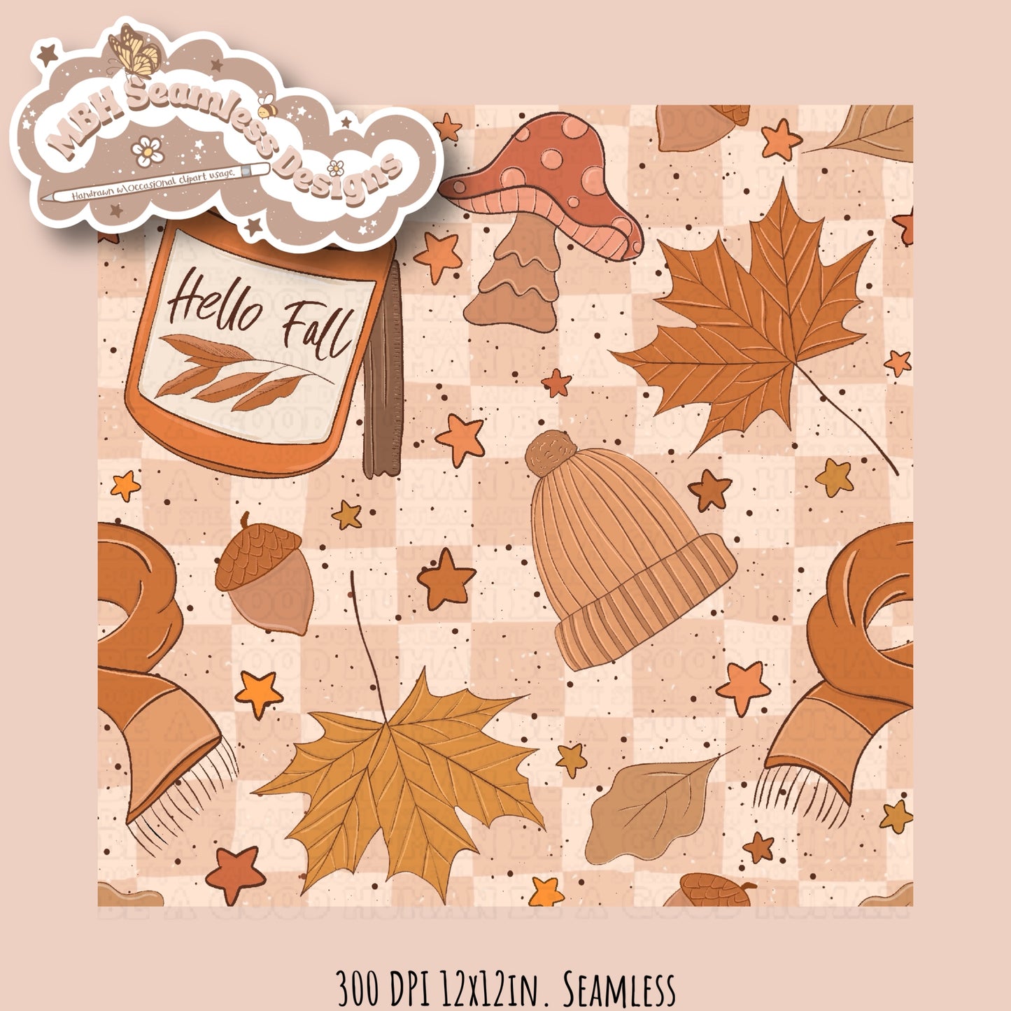 Hello Fall Seamless Pattern MULTIPLE COLORWAYS