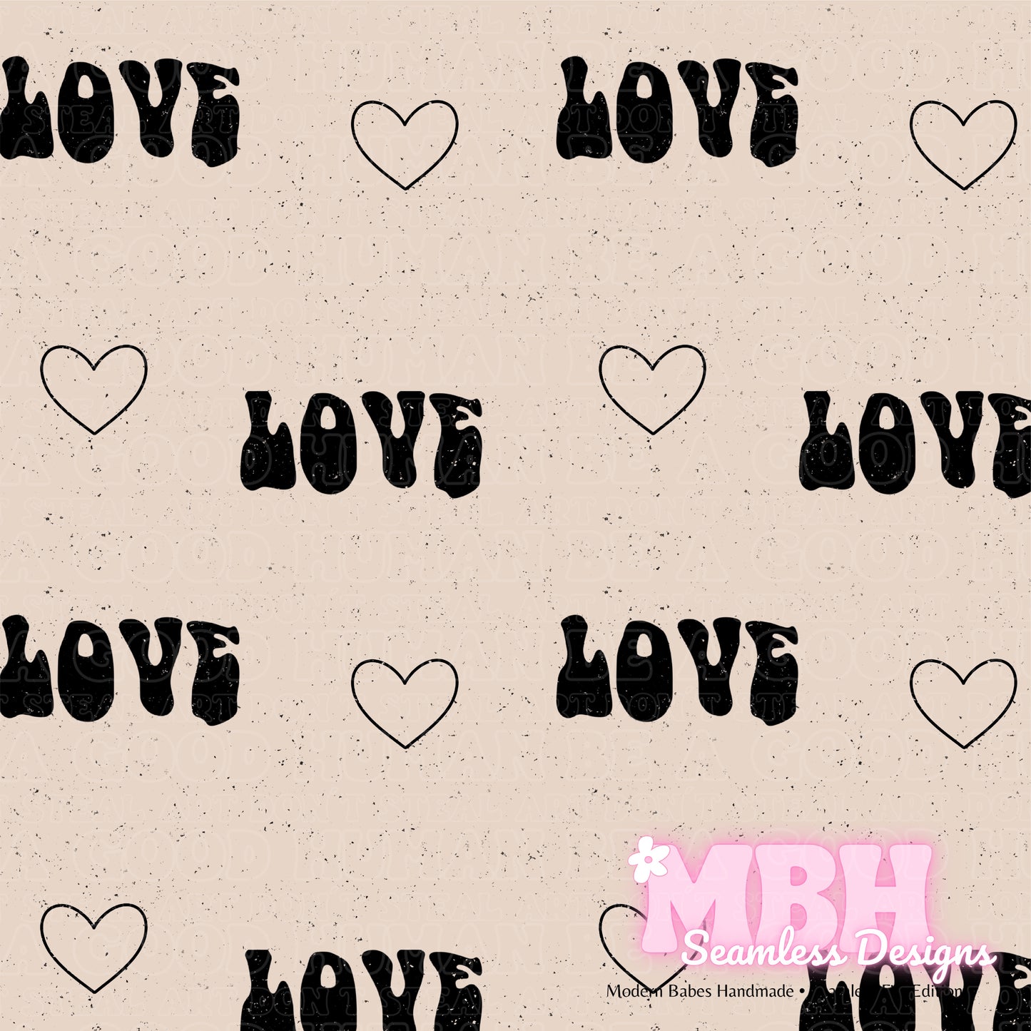 Neutral Love Seamless Pattern