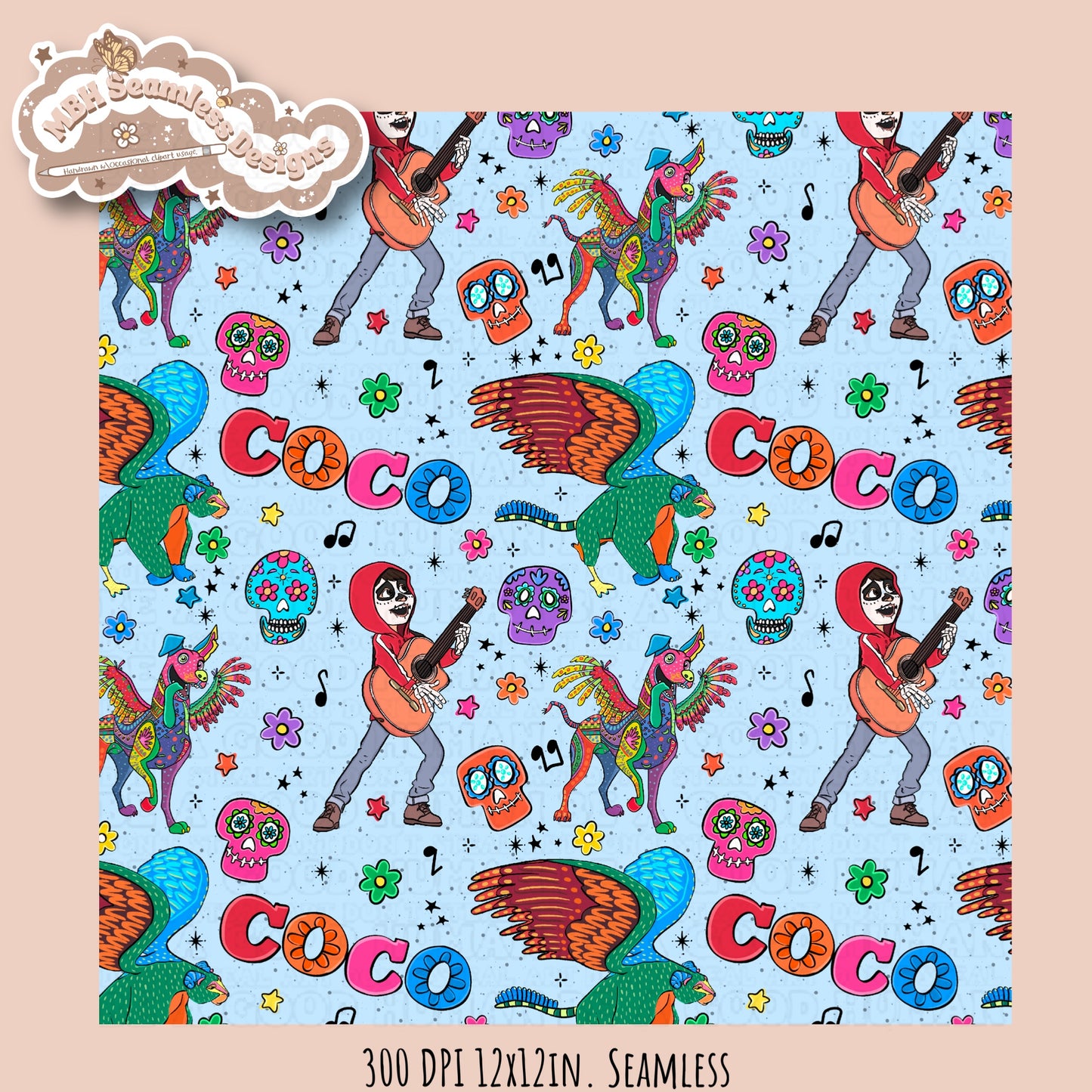 Coco Spirit Animals Seamless Pattern • Multiple Colorways