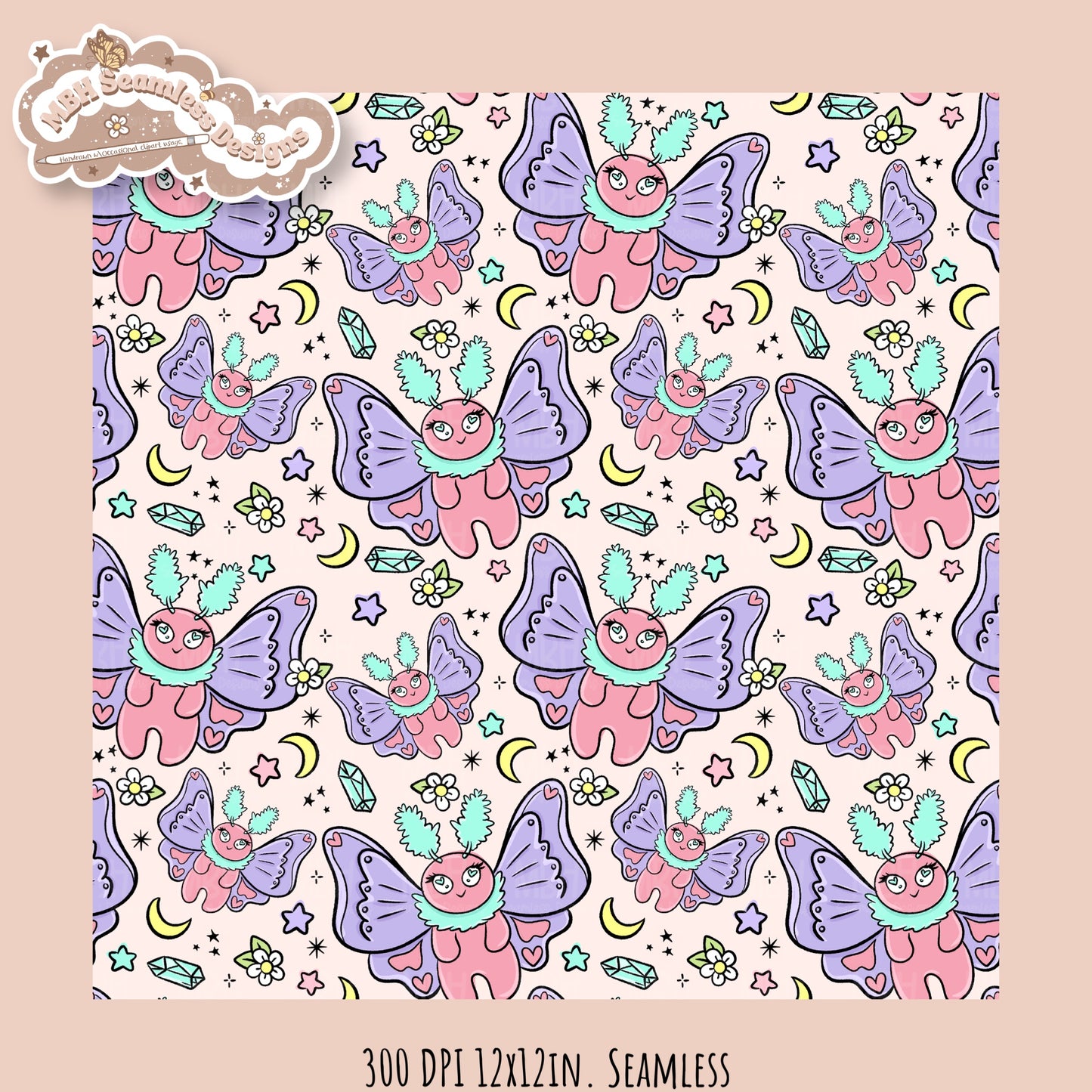 Cryptid • Hextober 25 // Seamless Pattern // PNG // Assorted Colorways