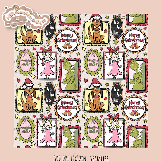 Grumpy Guy Frames Seamless Pattern // PNG // Assorted Colorways