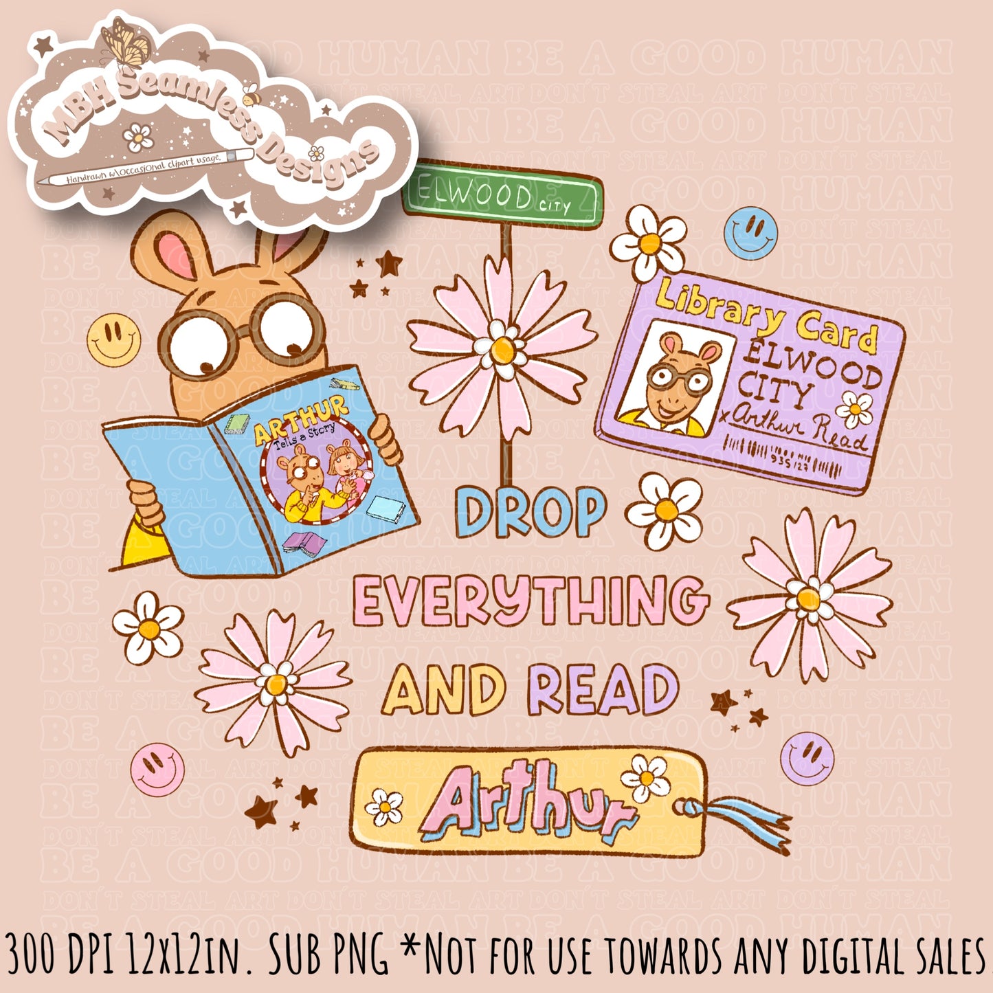Arthur Seamless Pattern // PNG //Multiple Colorways