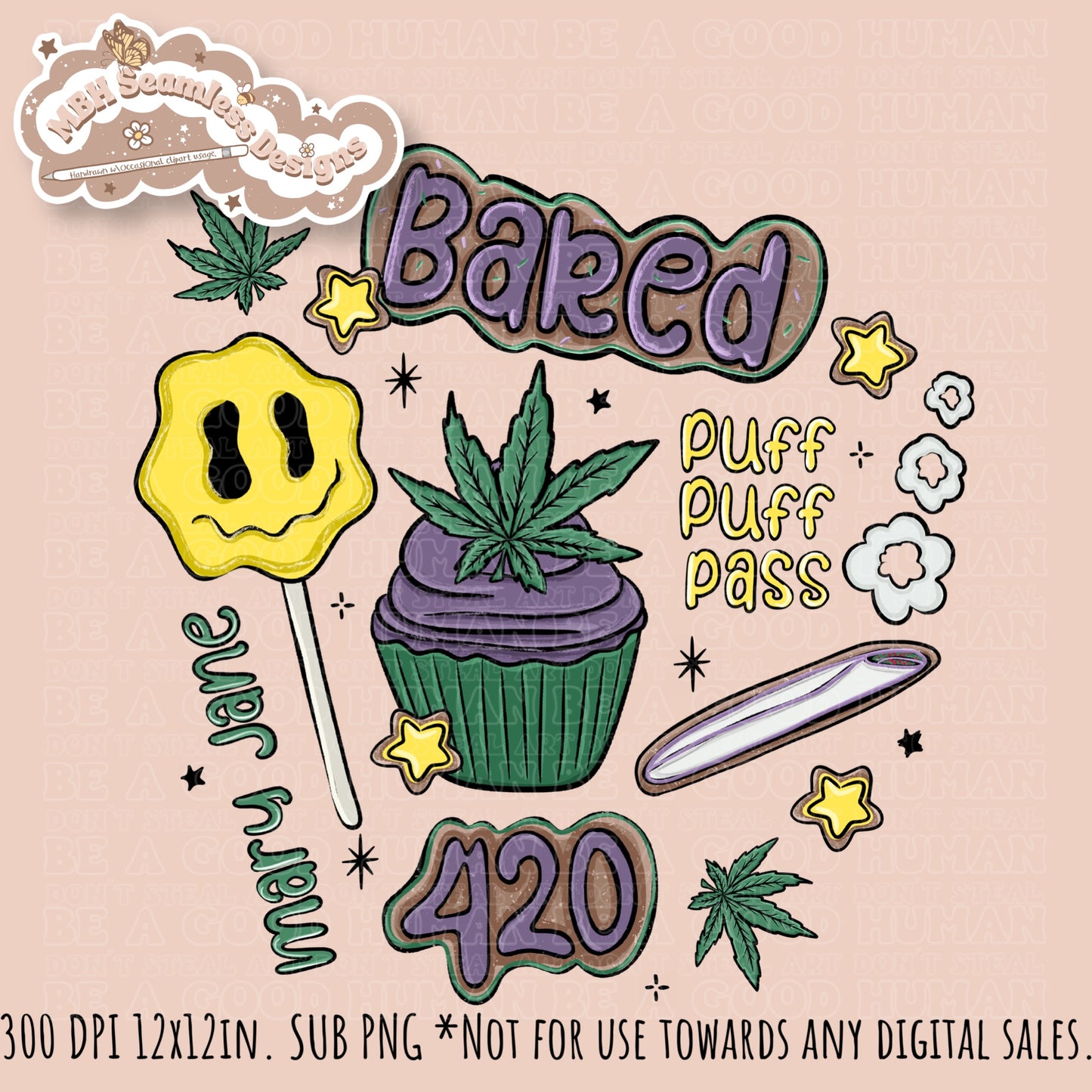 Baked • Hextober 25 // Seamless Pattern // PNG // Assorted Colorways
