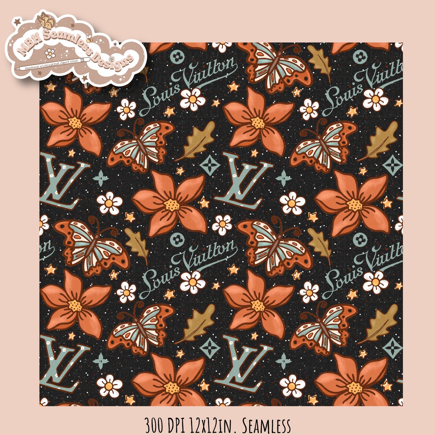 Boujee Autumn Seamless Pattern Multiple Colorways