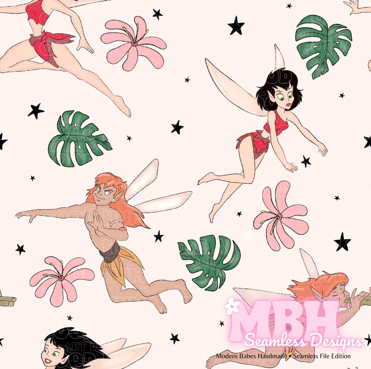 Starry Fern Gully Seamless Pattern